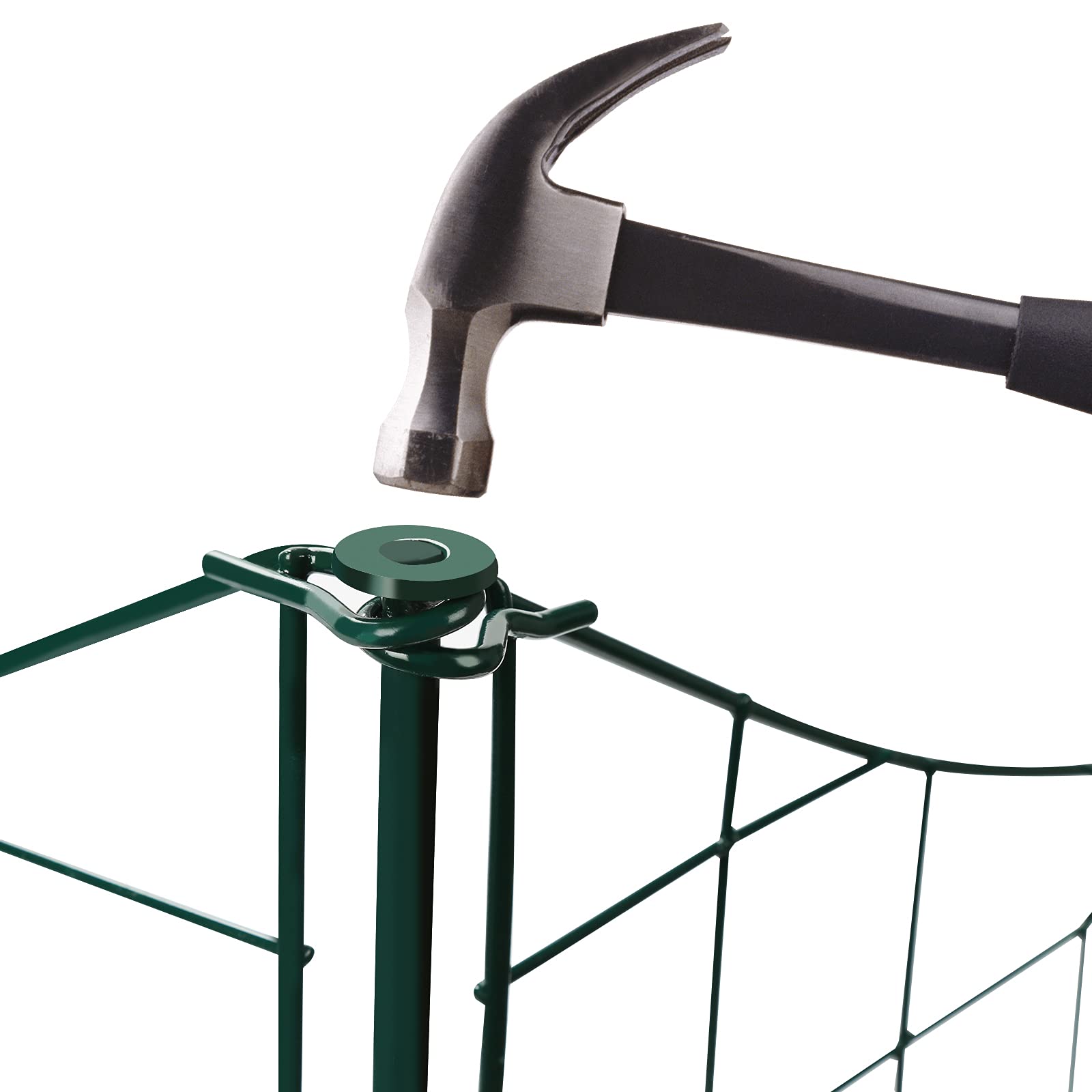Teichzaun Gartenzaun, 10 Stück Gartenzäune Dekorative Metall 22 Zaunelemente- 10 Zaunelemente 12 Befestigungsstäbe, Länge 7,5 m Zaun für den Garten, Zaun für Hunde (Unterbogen, Grün)