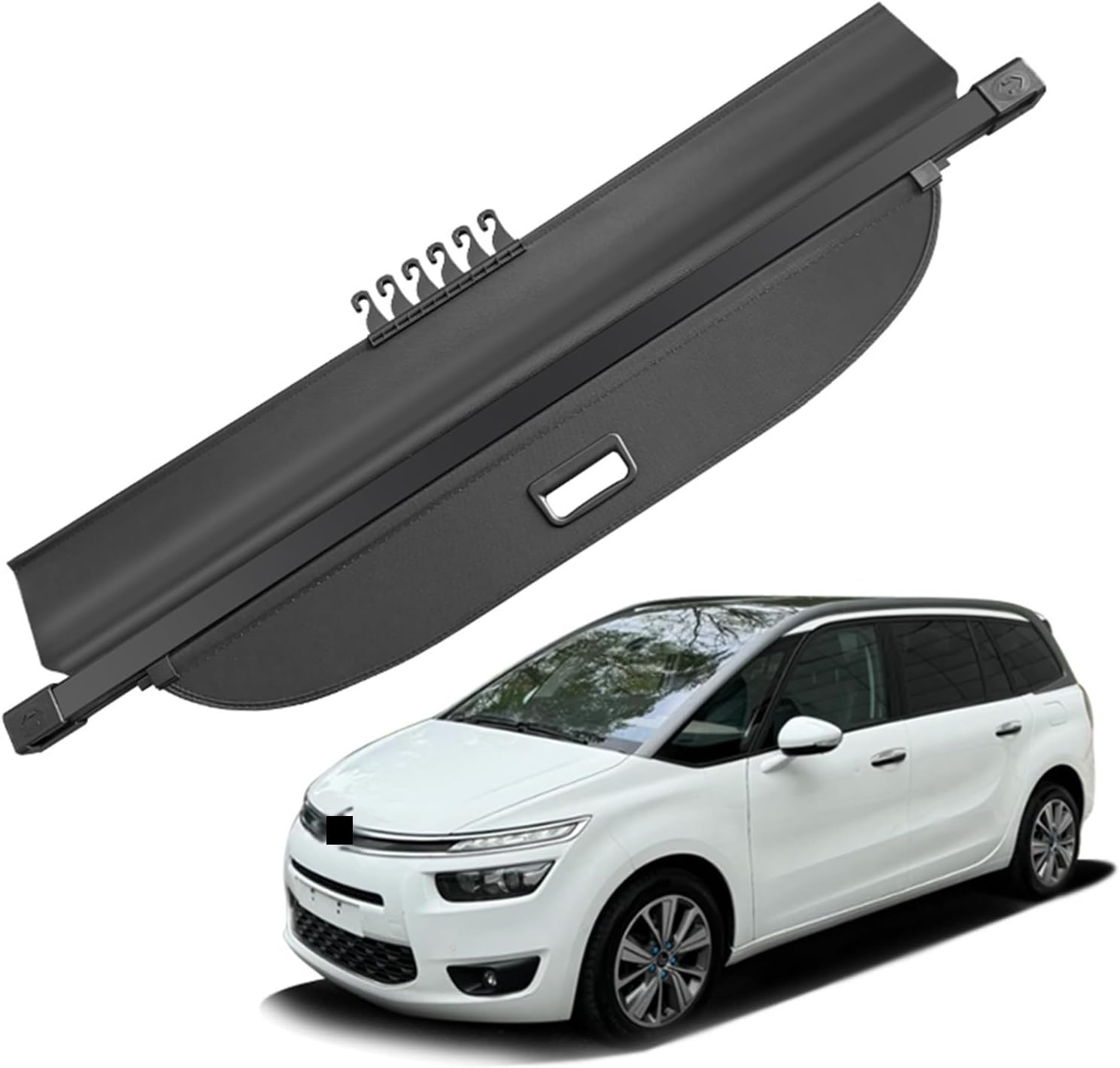 for Citroen Grand C4 Picasso 7 Seater 2014-2018 Retractable Trunk Cargo Cover Parcel Rack Privacy Auto Accessories(Carbon Fiber)