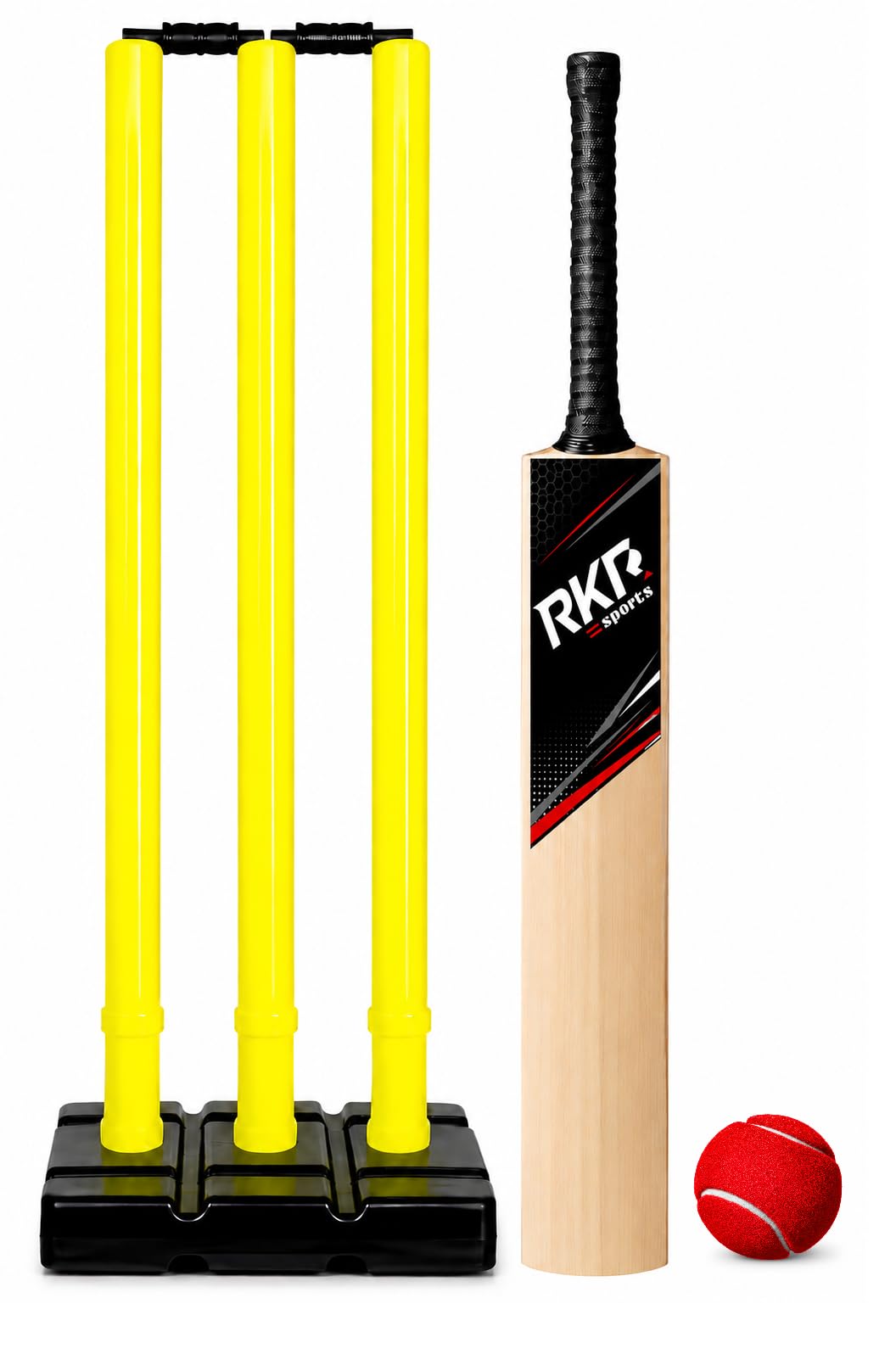 Cricket Kit with Wooden Bat, Plastic Stumps, Bails and Soft Tennis Ball, Size 4, for Kids Aged 8-11 Years, Unisex-image-41