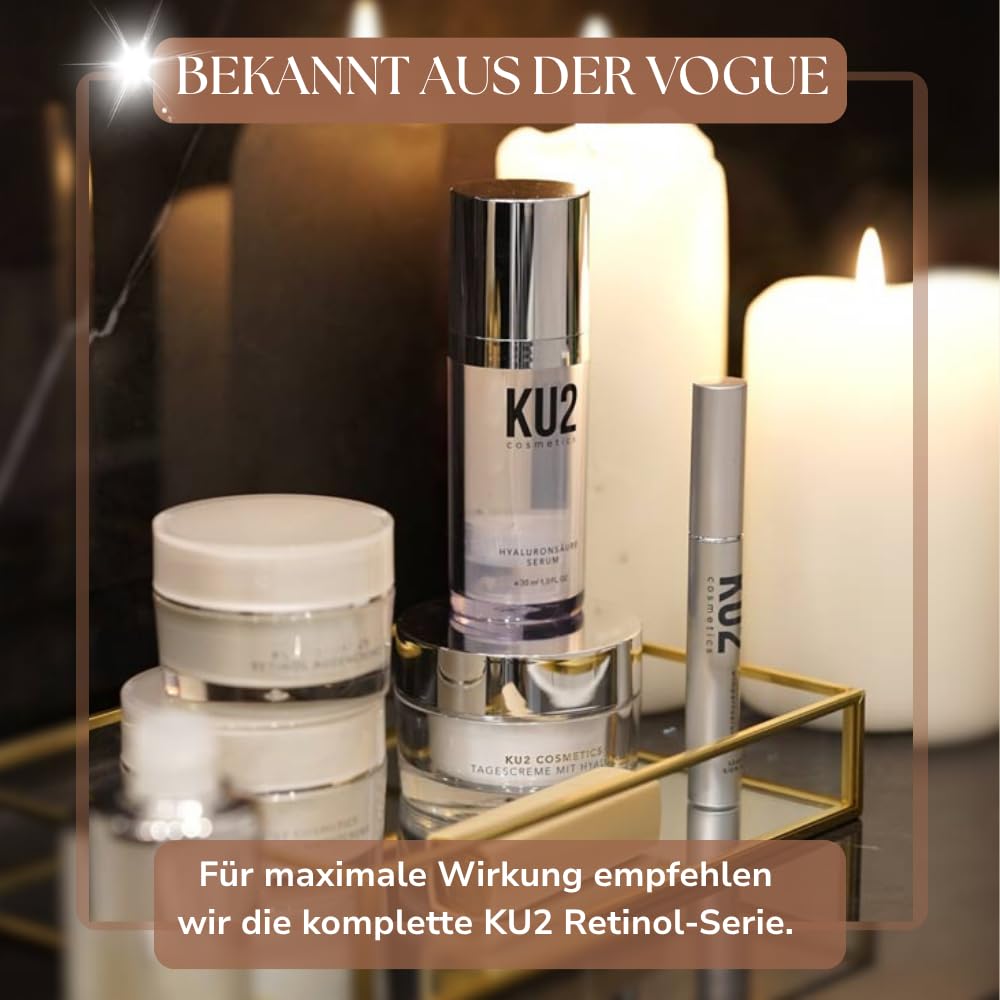 KU2 Cosmetics Retinol Serum – Hochwirksames Anti-Aging Serum mit Retinol & Vitamin E – Regenerierende Gesichtspflege gegen Falten & Pigmentflecken – Made in Germany, 30 ml