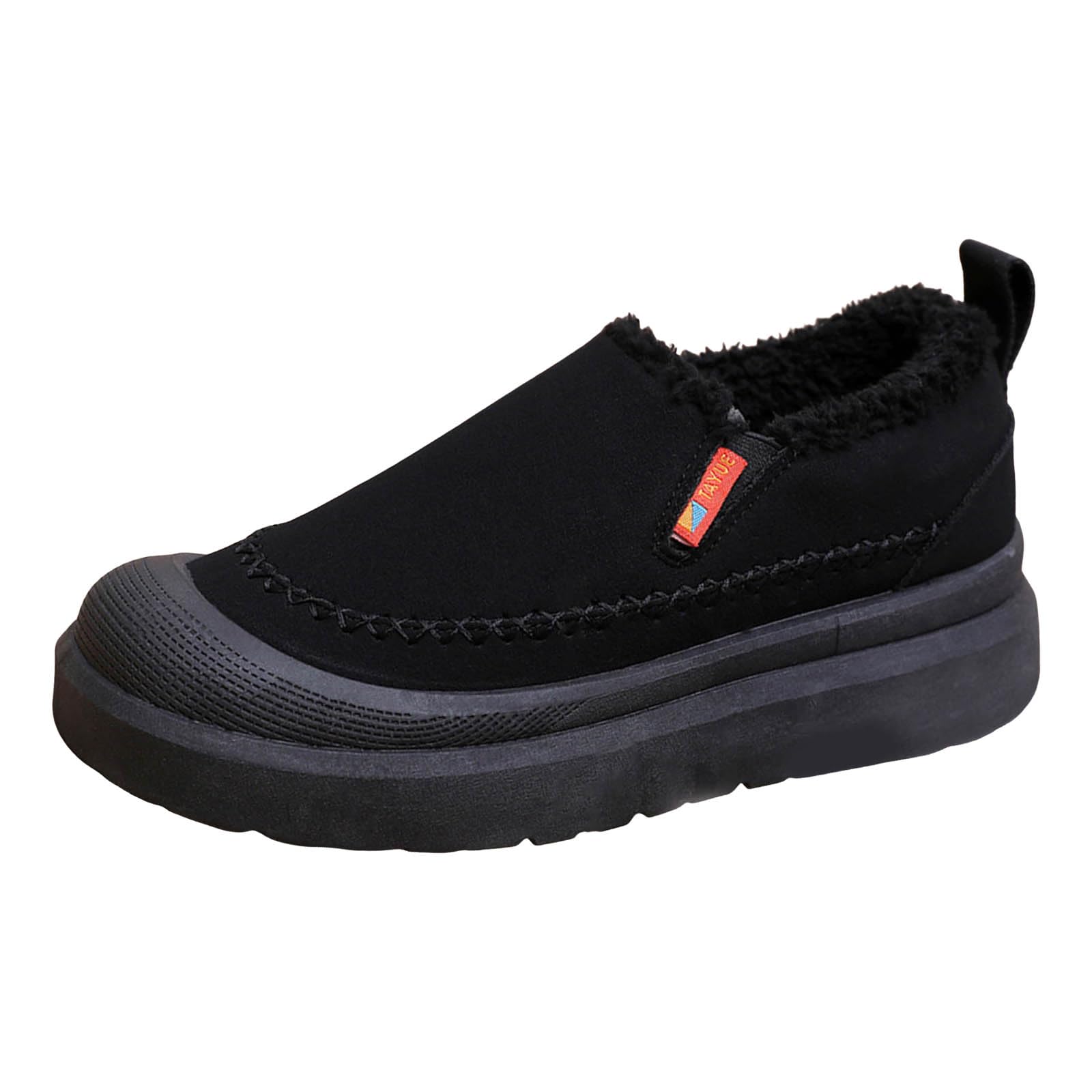 Snow Boots Round Toe Platform Warm Plus Velet Elastic Slip On Ankle Booties Non-Slip Versatile Outer Wear Simple