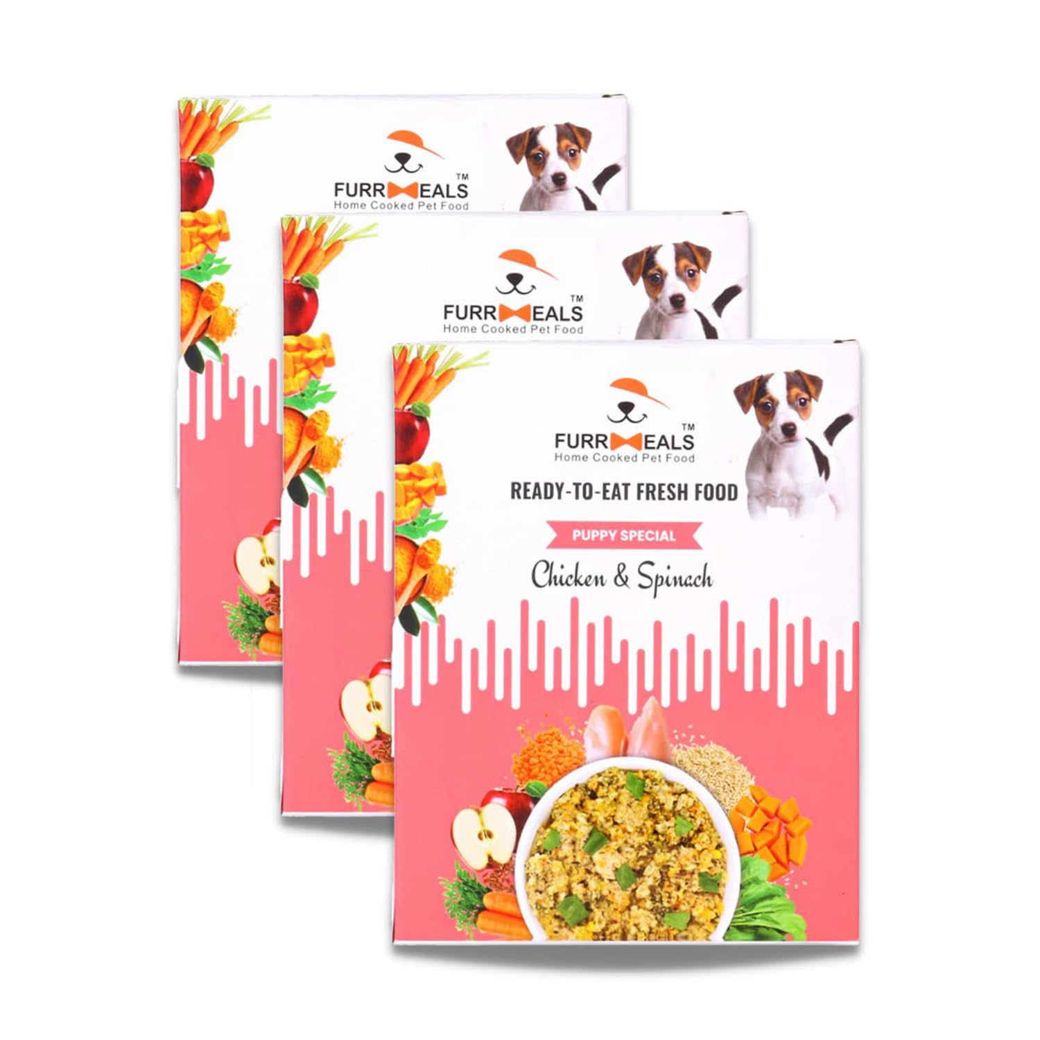 FurrMeals Wet Puppy Food | Chicken and Spinach | Pack of 3 x 200g | All Breed | Gluten Free | Preservative Free | Ready-to-Eat Fresh Dog Food (B09QFQKHX3) Amazon Price History, Amazon Price Tracker