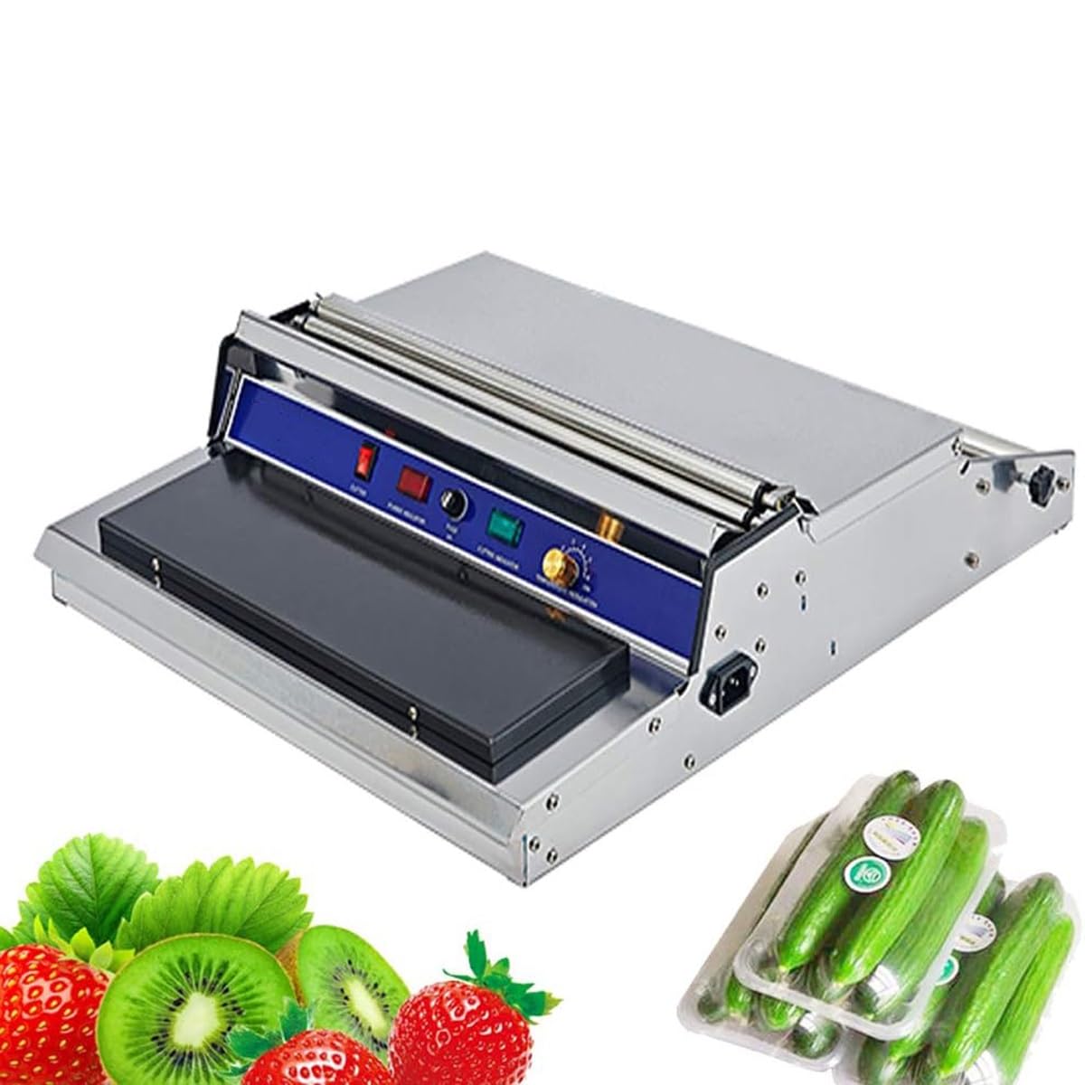 Selladora De Bandejas De Film Transparente para Vegetales, Máquina Manual De 450 Mm (18"), Máquina De Envasado De Film, Máquina De Envasado De Plástico.