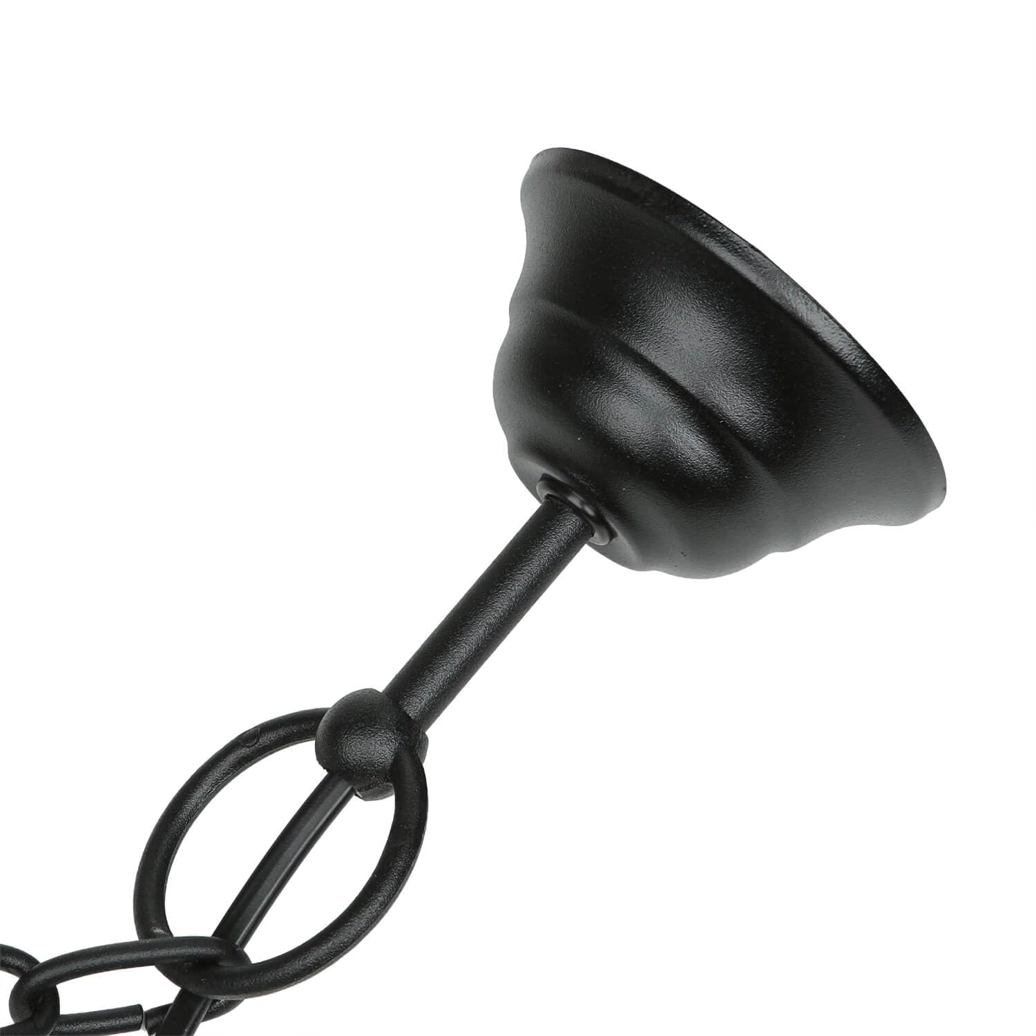 Lámpara colgante para exteriores redonda de aluminio fundido negro IP43 resistente a la intemperie rústica para jardín terraza patio lámpara exterior lámpara colgante lámpara colgante