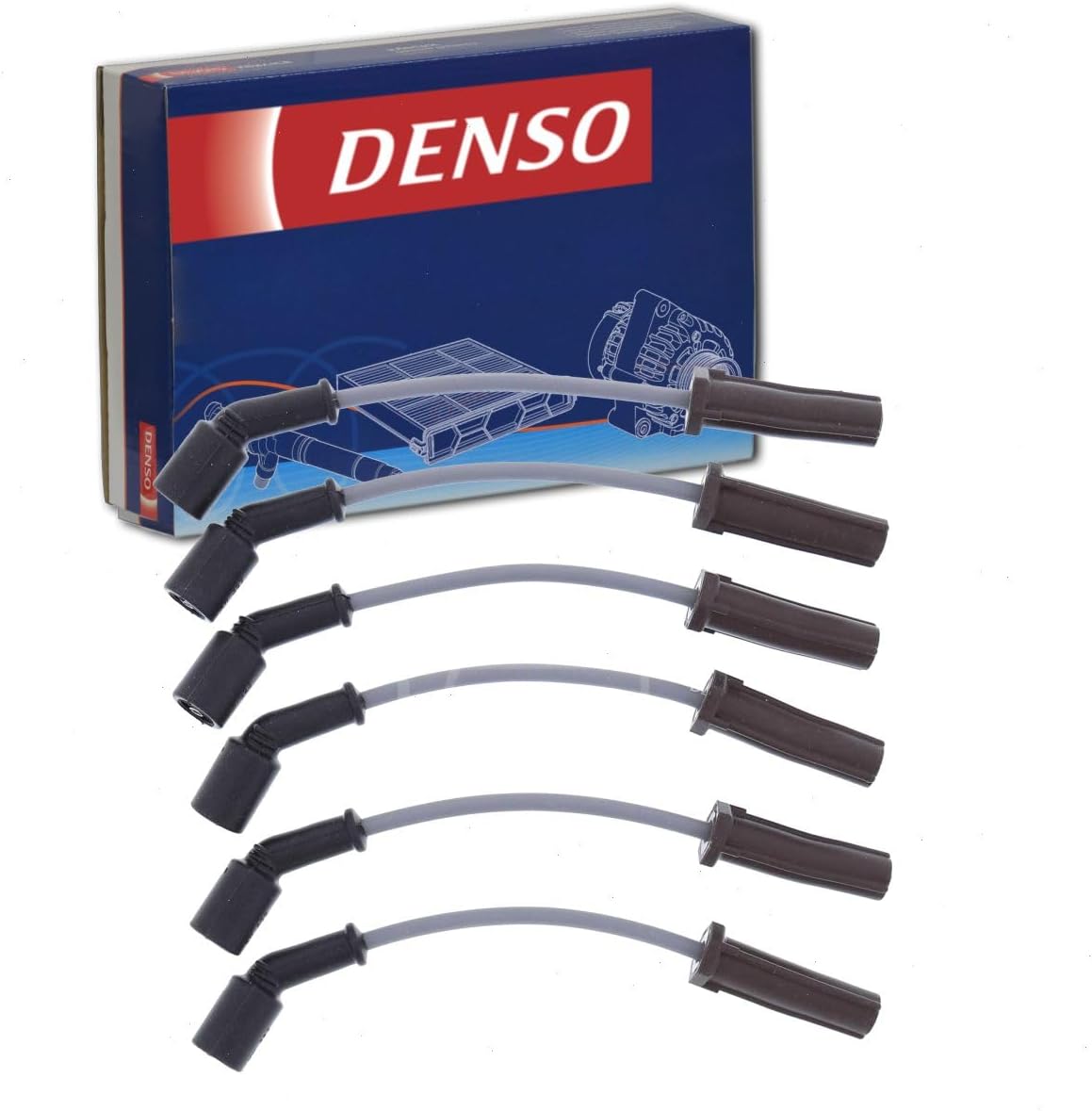 DENSO Spark Plug Wire Set compatible with GMC Sierra 1500 4.3L V6 2014-2016