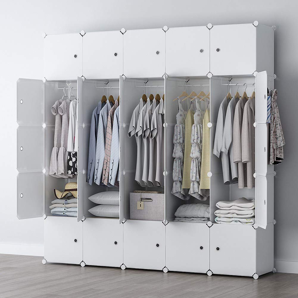 GEORGE&DANIS Portable Closet Wardrobe Cube Storage Cube Organizer Cube Shelf Armoire Bedroom Dresser