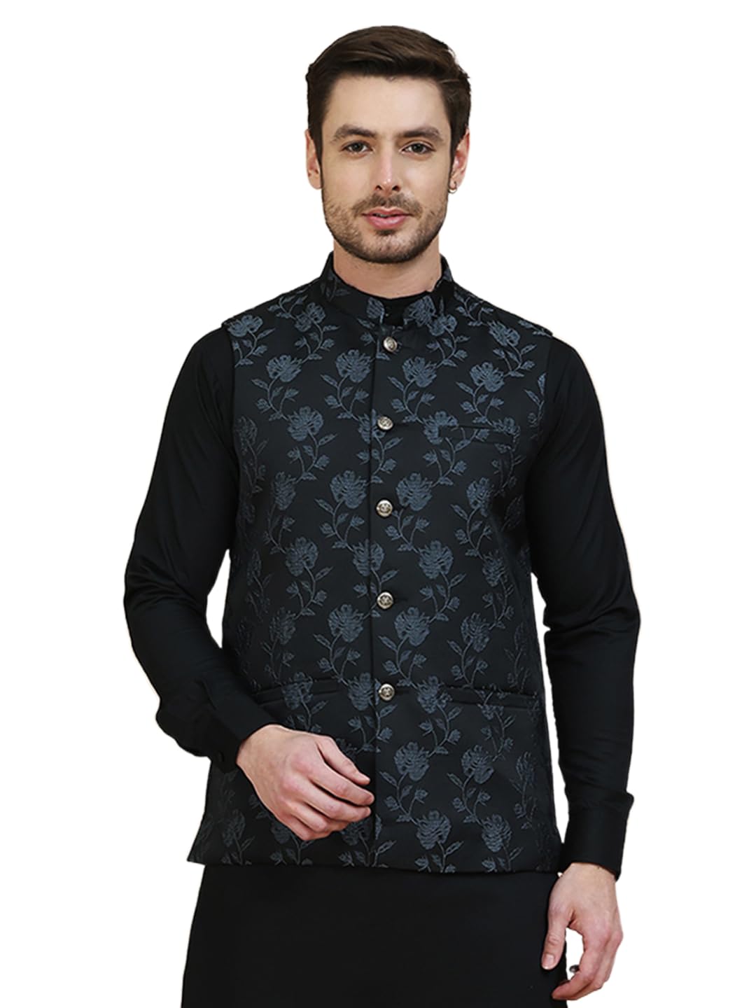 jompers Embossed Nehru Jacket for Men-picture-35