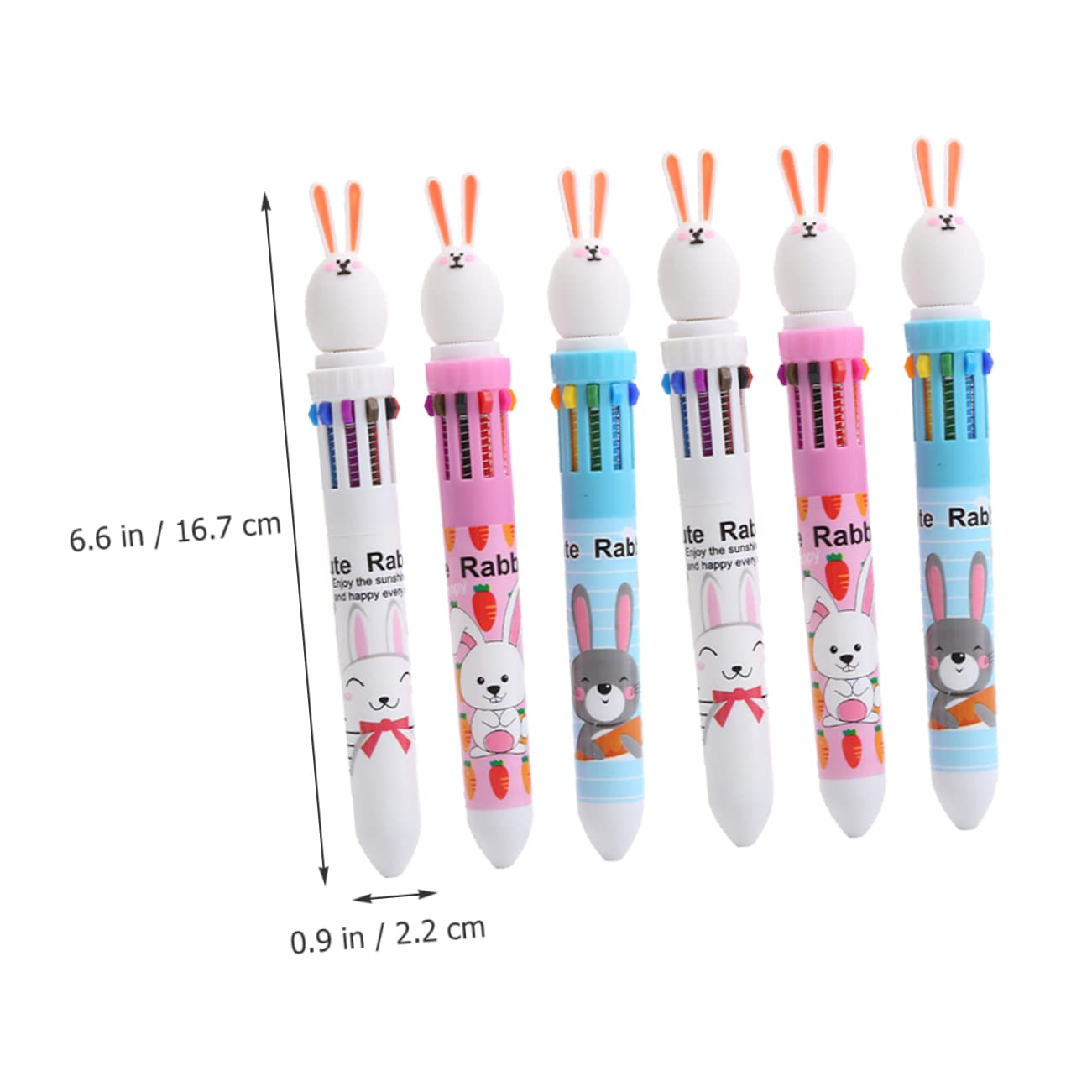 5 Sätze Kaninchen Zehnfarbstift Schwarze Stifte Kugelschreiber Mit Feiner Spitze Schwarze Tintenstifte Für Die Schule Farbstifte Textmarker Stifte 6 Stück * 5