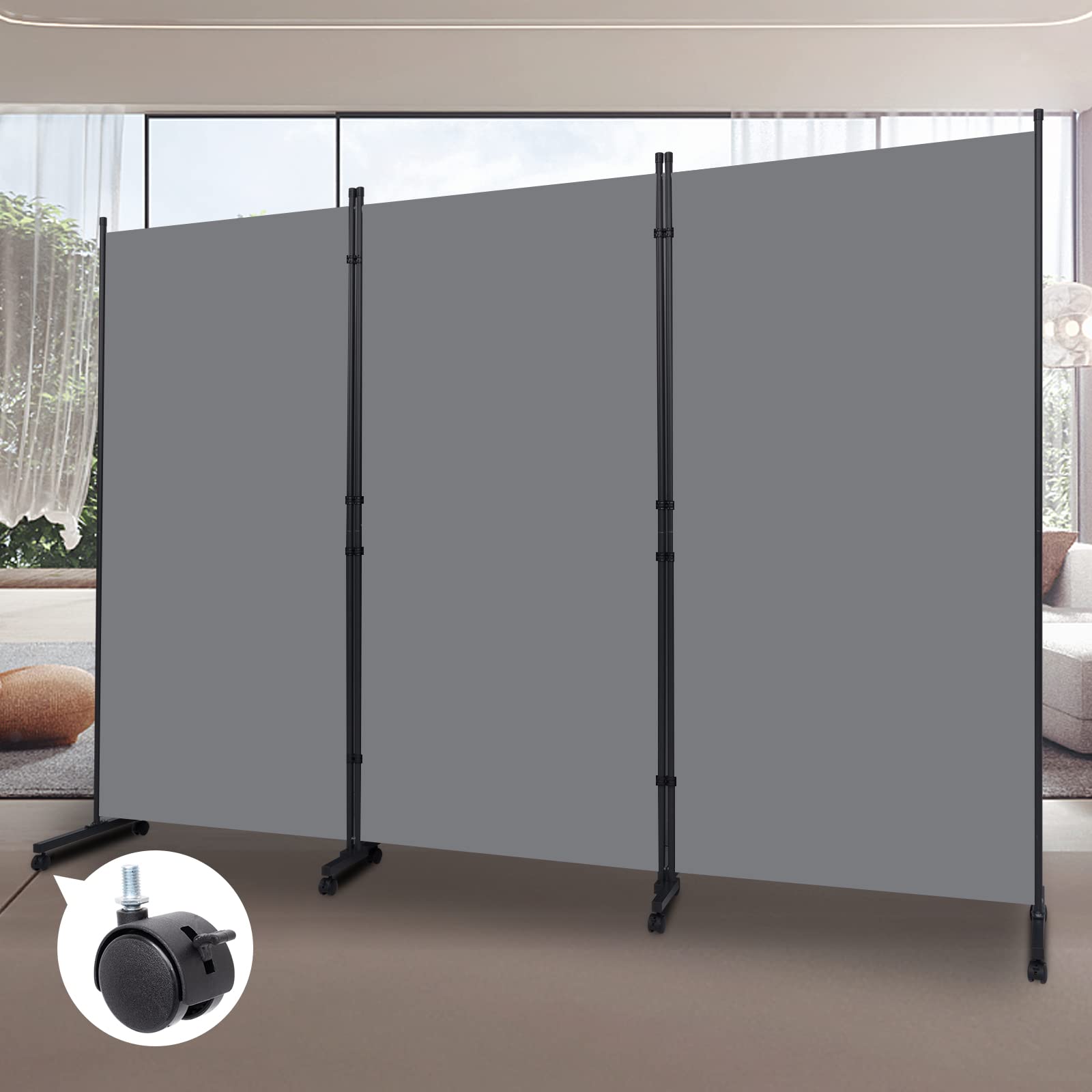 Buy Room Divider Folding Privacy Screens with Wheels, 6FT Tall Divider