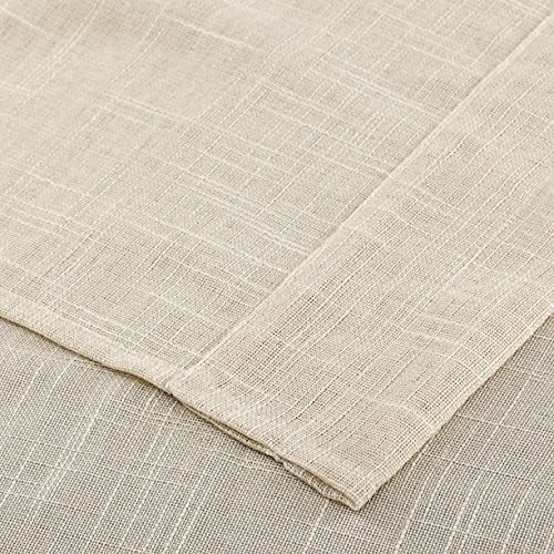 Miniatura 5 de Diamond Home Linens Juego de 3 cortinas de lino semitransparentes para ventana de cocina y cenefa de 36 pulgadas de largo, color beige.