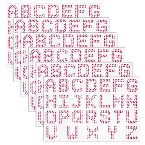 Lot de 156 lettres autocollantes avec strass - 26 lettres de l'alphabet - Pour loisirs créatifs, remise de diplôme - Rose