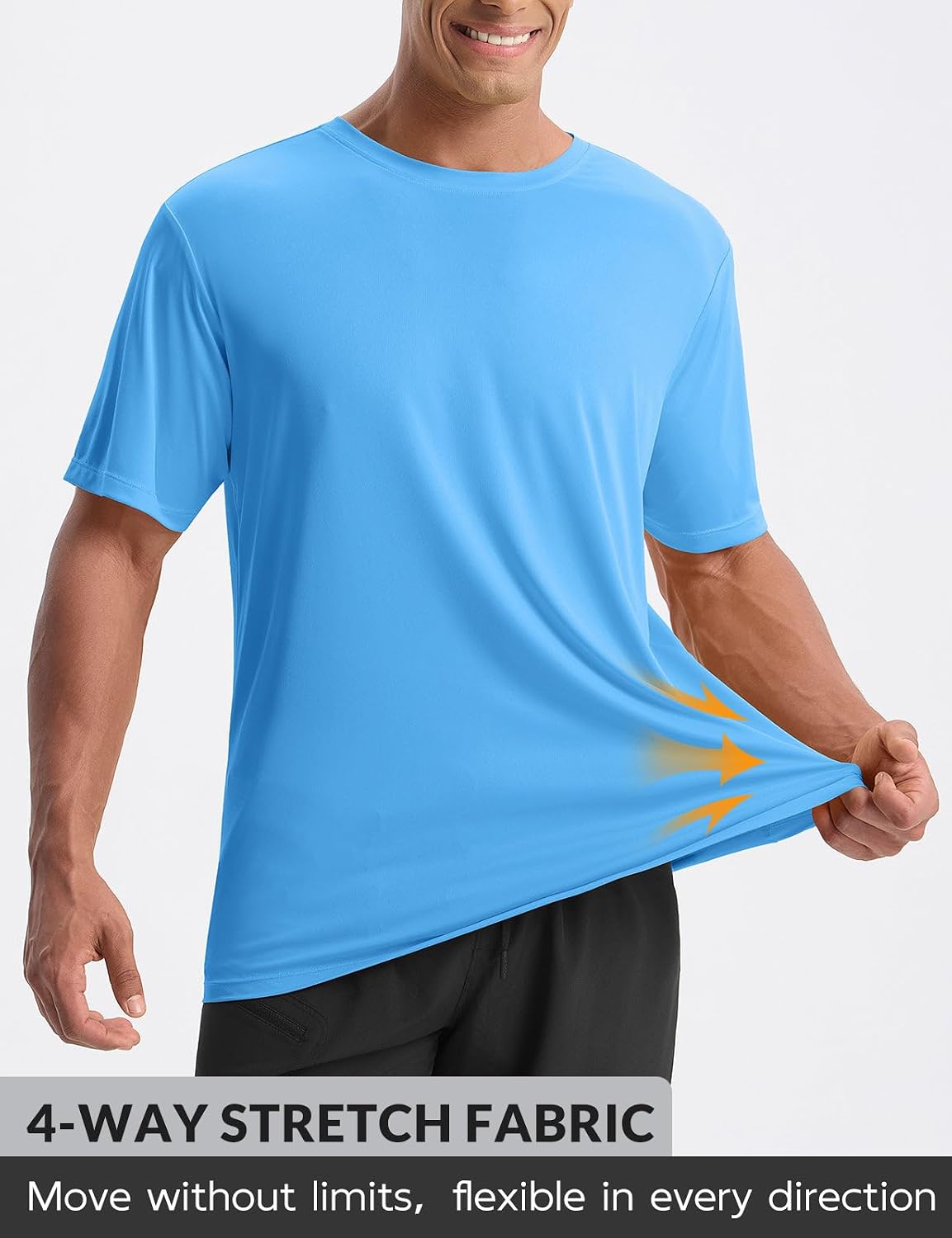 SPEXIAL Men's UPF 50+ Short Sleeve Sun Protection Rash Guard Quick Dry Swim Shirt, Fishing, Beach, Hiking, Running