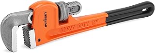 HORUSDY 14-Inch Heavy Duty Straight Pipe Wrench, Quick-Adjust Sturdy Plumbers Wrench with Soft Grip Handle, Straight Jaw P