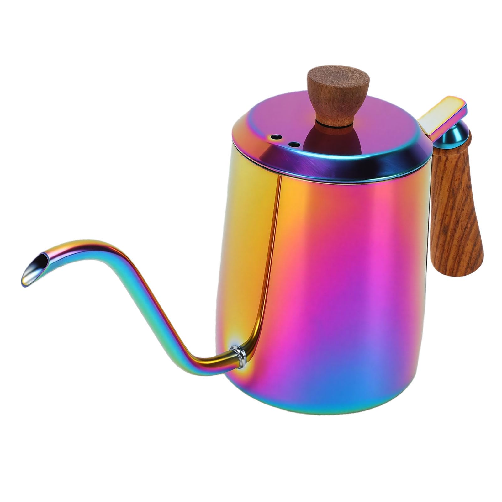Tissting Tetera De Café De Cuello Ganso Acero Inoxidable 600ml Con Mango De Madera