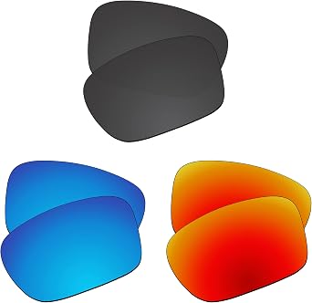 EZReplace Lenses Replacement for Oakley Holbrook Mix OO9384 Sunglasses Polarized Lenses - Fits Oakley Holbrook Mix Frame Carbon Black+Ice Blue+Fire Red