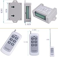 Vista 8 de Interruptor de relé de control remoto inalámbrico de 433 mhz 12 V CC, 6 canales, 12 V, relé remoto, transmisor y receptor, controlador de ventana