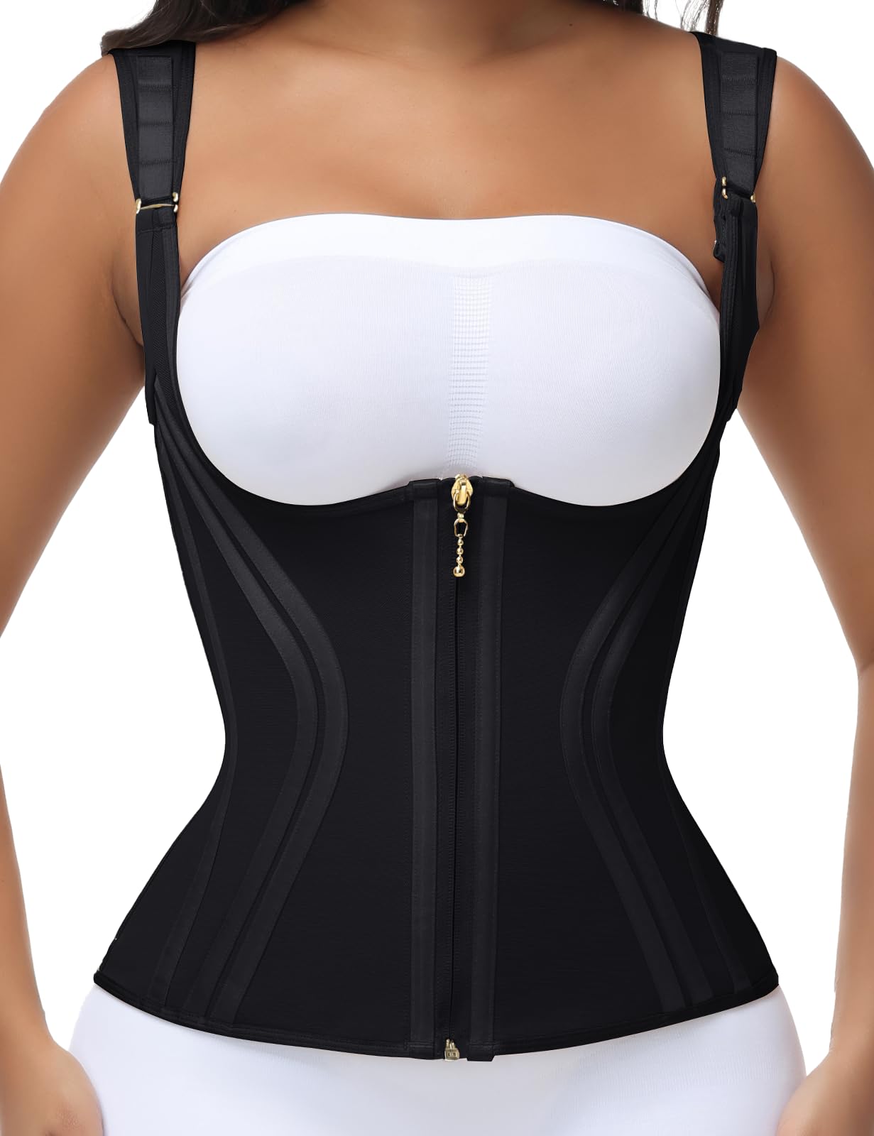 SHAPSHE Waist Trainer High Compression Cincher for Women Tummy Control Sport Workout Hourglass Body Shaper Vest with Straps