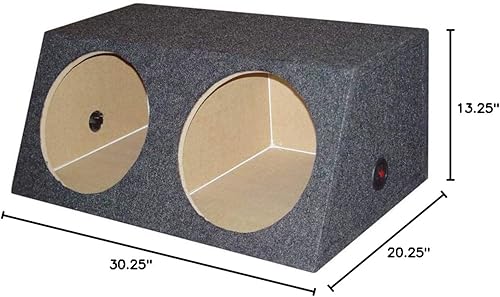Miniatura 7 de Q Power QSMBASS12 - Caja de altavoz de subwoofer en ángulo sellado doble de 12 pulgadas