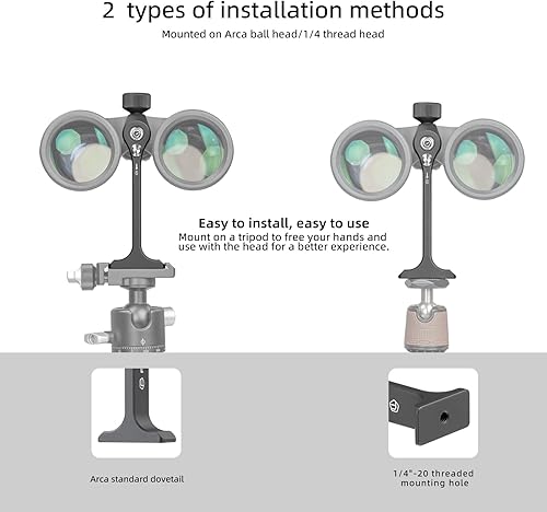 Miniatura 3 de Adaptador de trípode para prismáticos, montaje de prismáticos con rosca de 14 pulgada, aluminio (s1)
