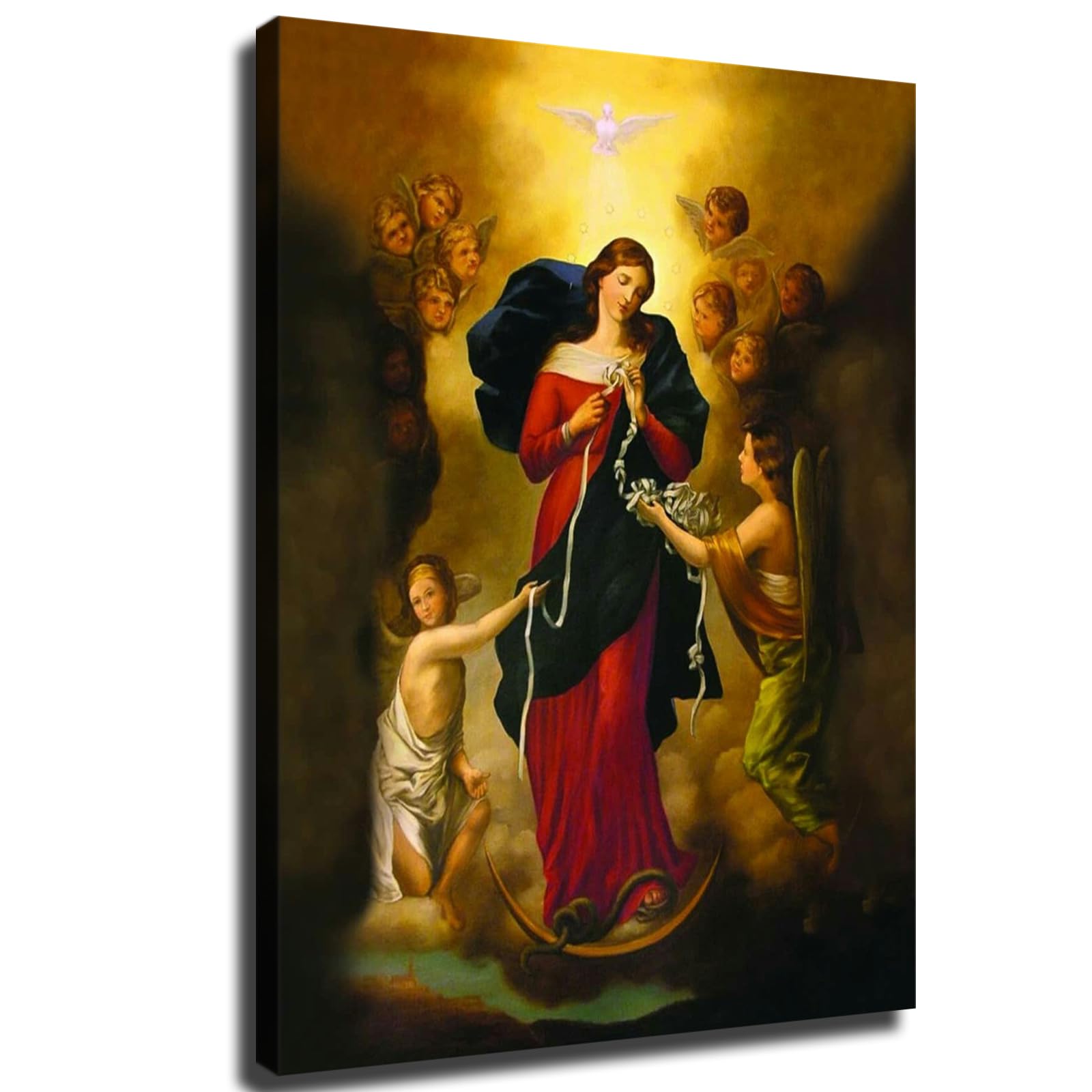 ESasam Our Lady Undoer of Knots Poster Picture Print Canvas Wall Art Bedroom Office Room Living Room Decor Gift (unframed,8x10inch)