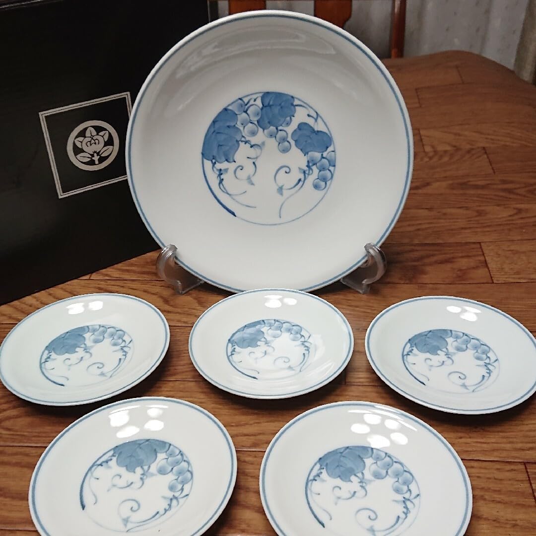 Amazon | たち吉 創作陶器 ぶどう柄 大皿1枚 小皿5枚 セッ卜 | ノー 