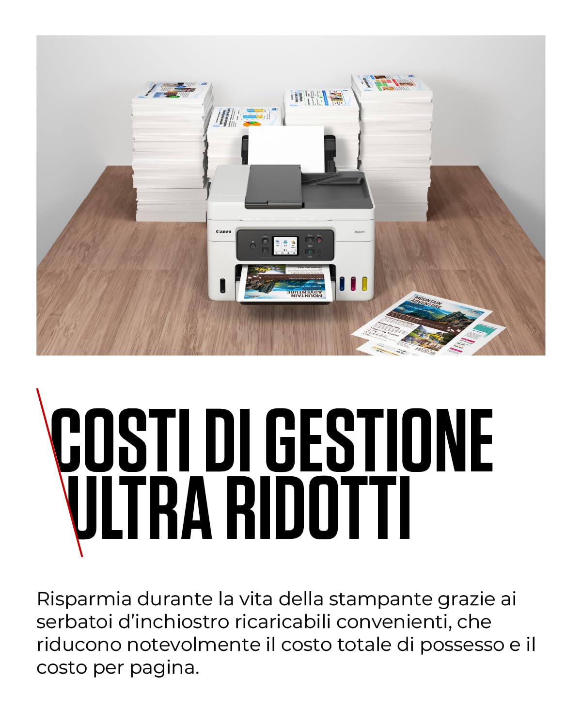 Canon Stampante WiFi per Casa e Ufficio MAXIFY GX4050 - Stampante Multifunzione MegaTank con Scanner, Fax e Fotocopiatrice per Casa | Connettività WiFi, Ethernet e USB