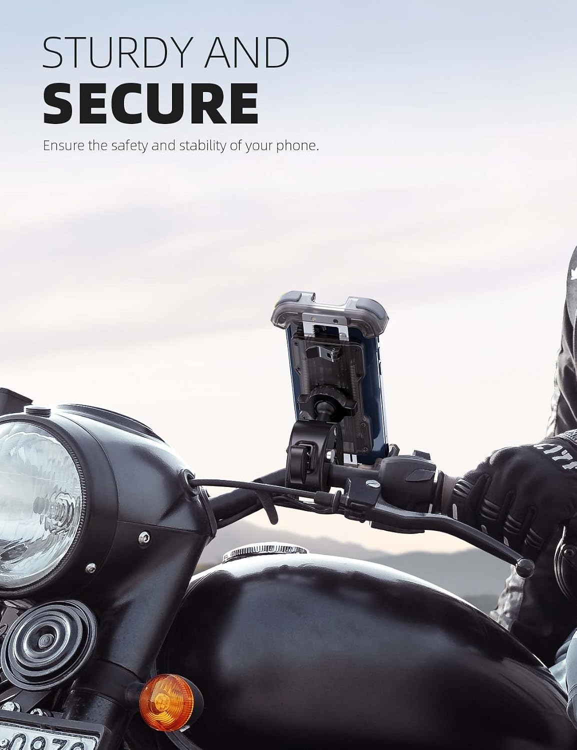 Lamicall Motorcycle Bike Phone Holder with Upgrade Quick Install Bar Clip image 2