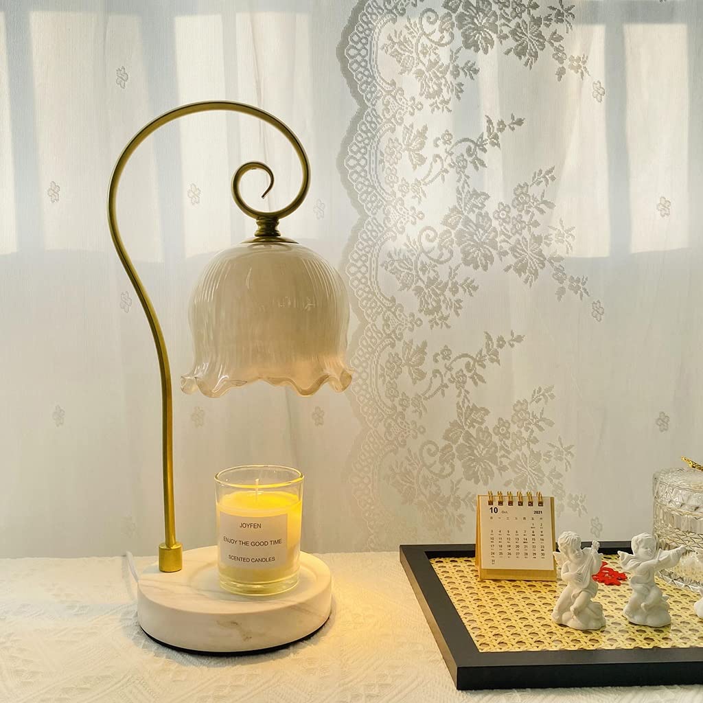 Lampada Scaldacandele, Scaldacandele Elettrico Dall'alto Verso Il Basso per Candela Profumata, Scaldacandele Profumati con 2 Lampadine, per Casa, Camera da Letto, Candela Non Inclusa