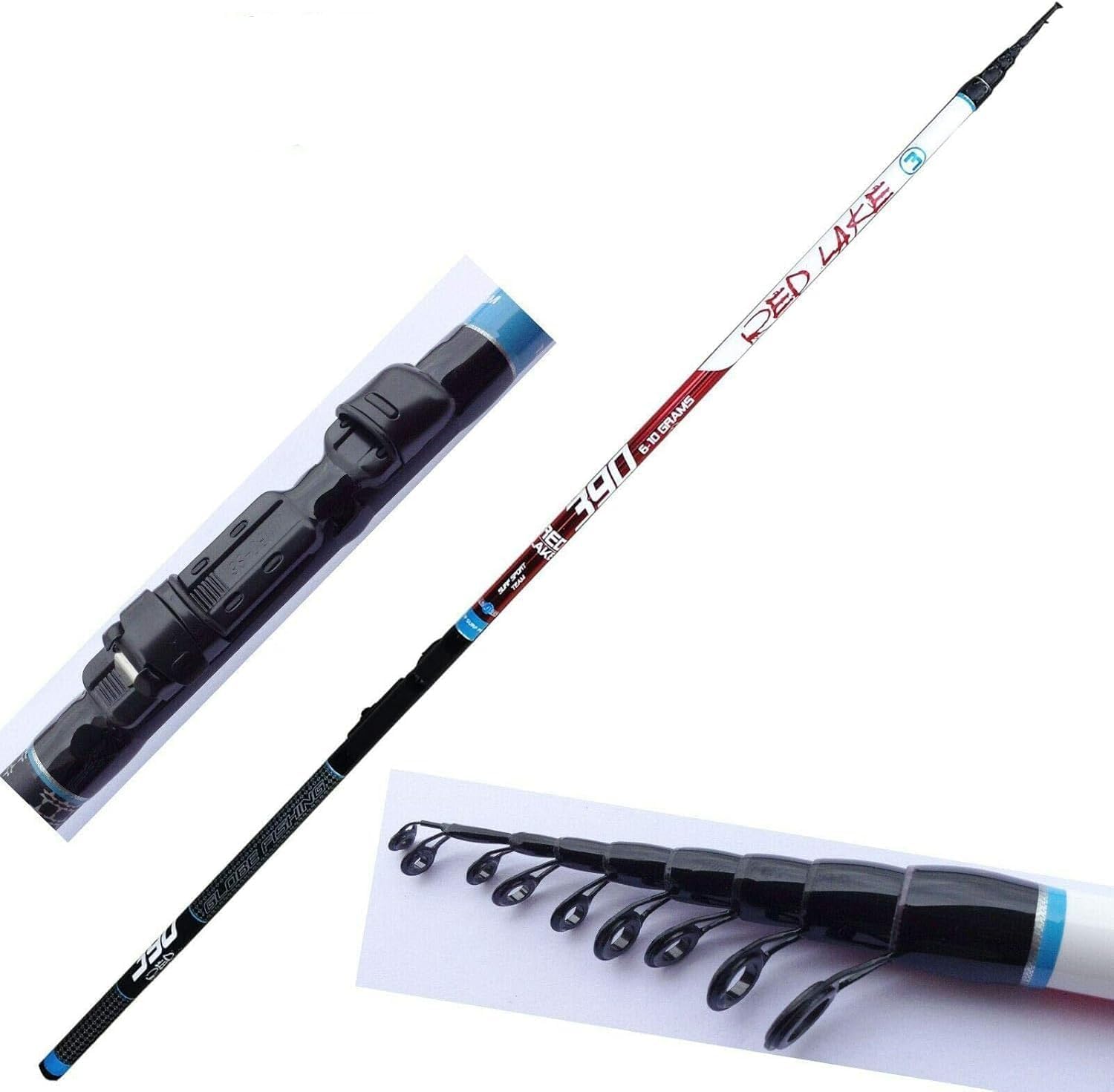 Canna Da Pesca Tremorella In Carbonio 3,90 M, Azione 3/8 G, Peso 185 G, 8 Sezioni, Anelli Sic, Per Trota Lago