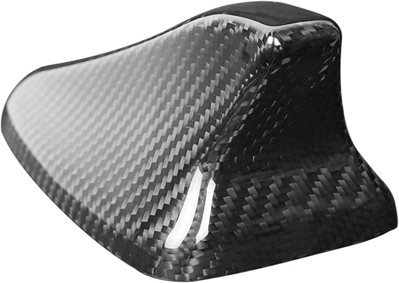 Real Carbon Fiber Car Shark Fin Antenna Cover Top Roof Aerials Trim Compatible with Hyundai Veloster 2019-2021 (Black)