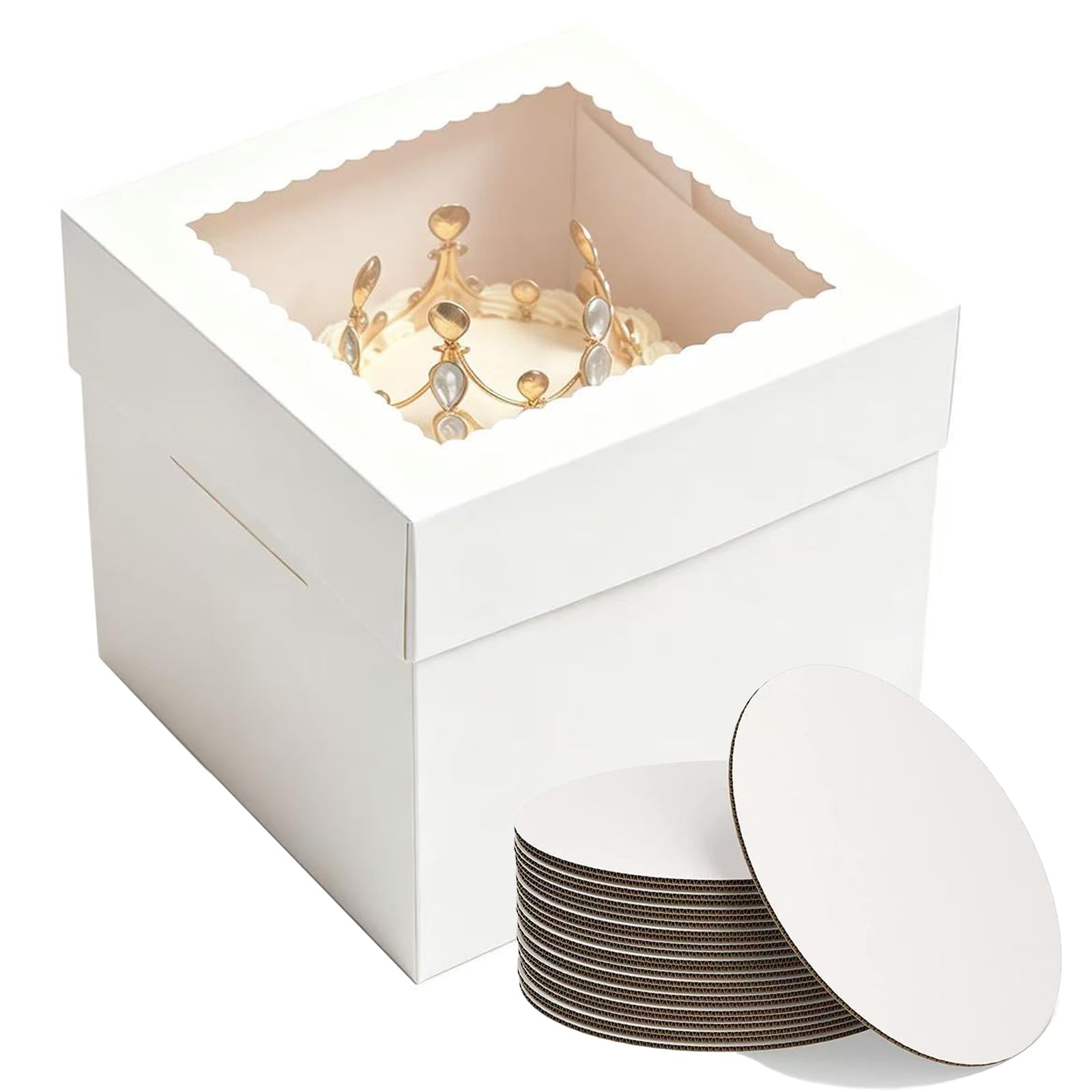 CUESVAP 10 Stück 12er Cupcake Transportbox mit Sichtfenster – Premium Kuchen Transportbox für Muffins & Torten – Einfache Montage inkl. Einsätze – Ideal für Bäckereien, Geschenke & Profi-Bäcker