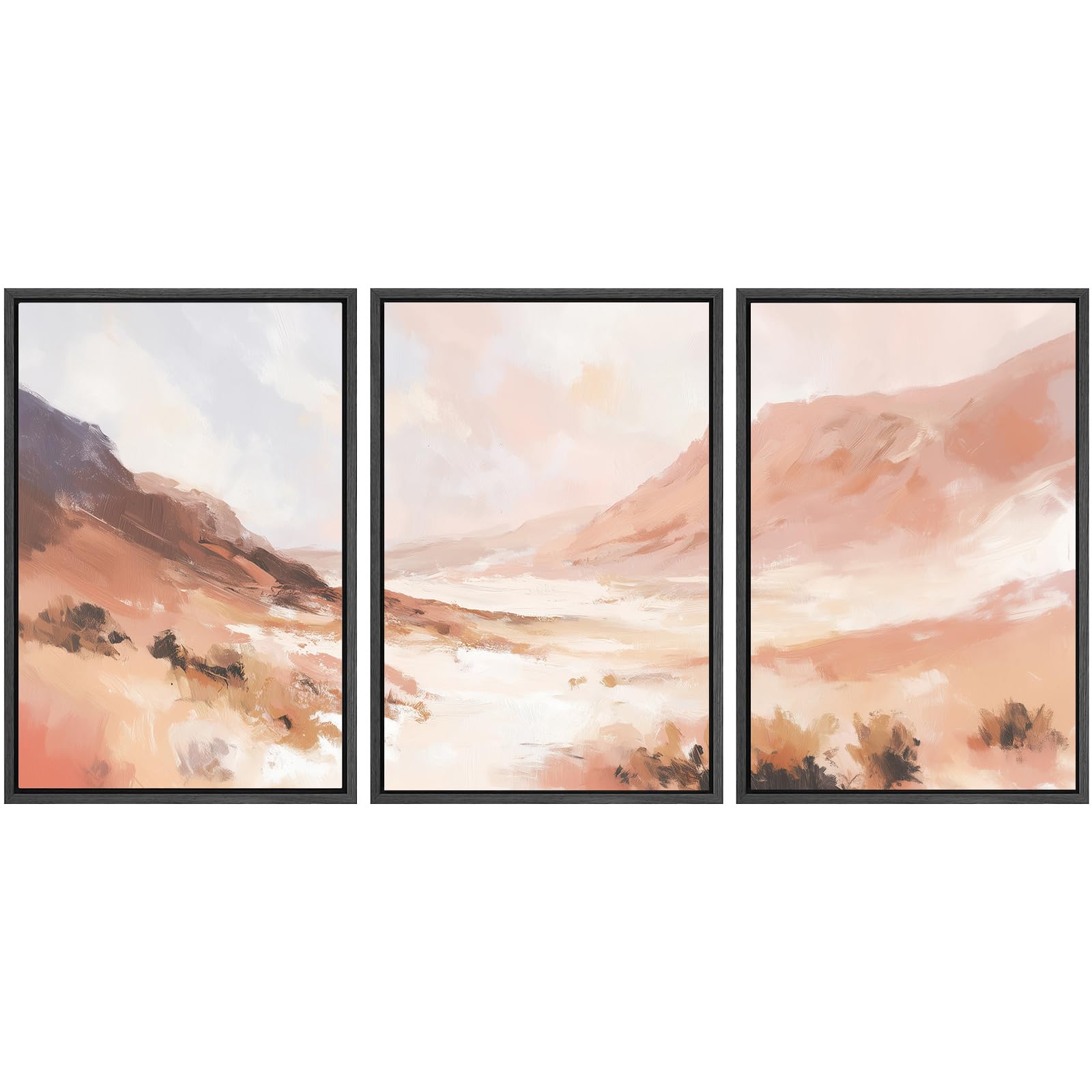 SIGNWIN Framed Canvas Print Wall Art Set Coastal Serenity Abstract Seaside Illustrations Modern Art Decorative Rustic Calm/Zen for Living Room, Bedroom, Office - 24"x36"x3 Natural — view 76