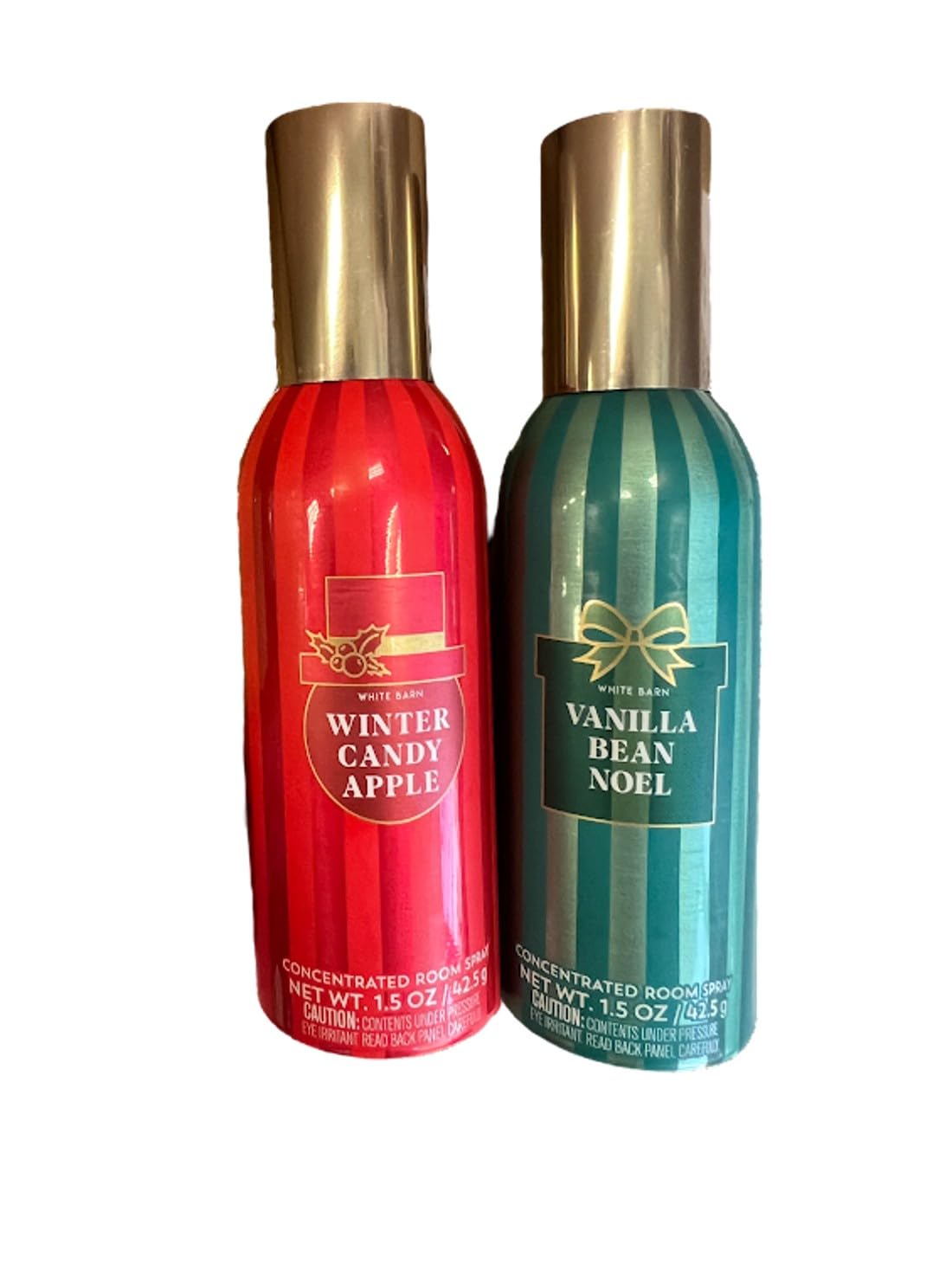 Bath and Body Works Room Freshener Spray - 2 pack Bundle (Vanilla Bean Noel - Winter Candy Apple)