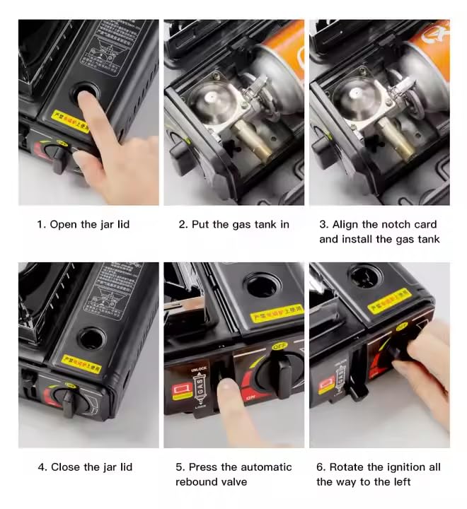 Image of 2-in-1 Camping Gas Stove - Dual Fuel Portable Stove with Carrying Case, Butane & Propane Compatible, Outdoor Gas Burner for Camping, Backpacking, Hiking & Emergency Use