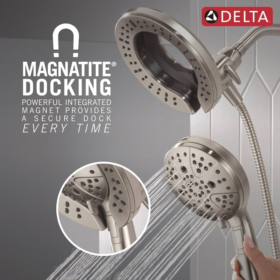DADA（2点） Delta Faucet 7-Setting In2ition 2-in-1 Dual Shower Head with