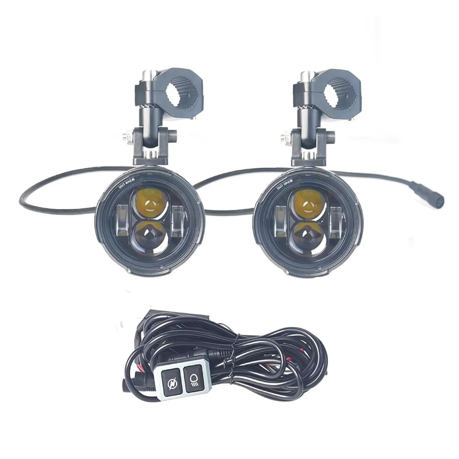 Proyector Moto Faros Delanteros Faros Antiniebla Luz Led Conducción Auxiliar Foco Faro Intermitente Doble Color Farol Moto Lámpara Antiniebla