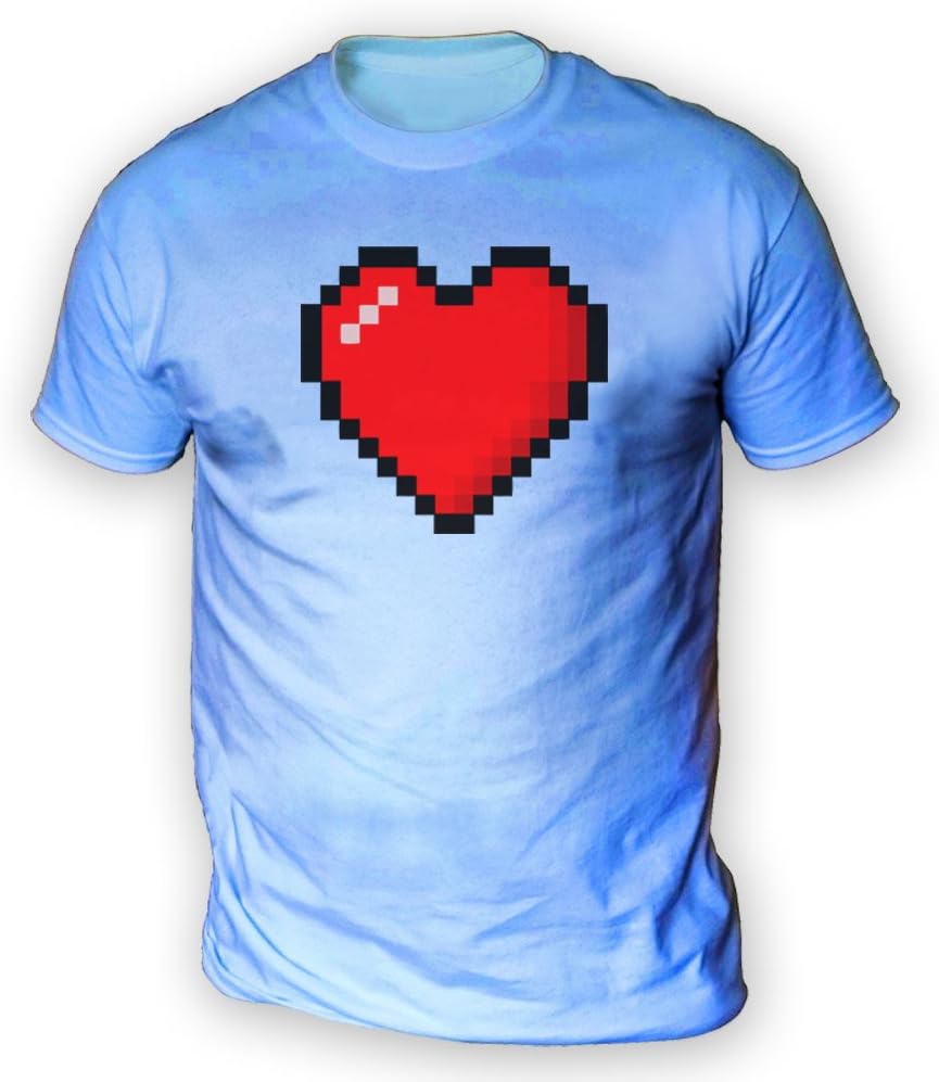 16 Bit Heart Mens T-Shirt -x13 Colours- XS to 3XL Sizes