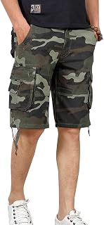 DNJKH Summer Tactical Cargo Shorts Camouflage Wear-resistant Military Short Multi Pockets Work Hiking Shorts for Men