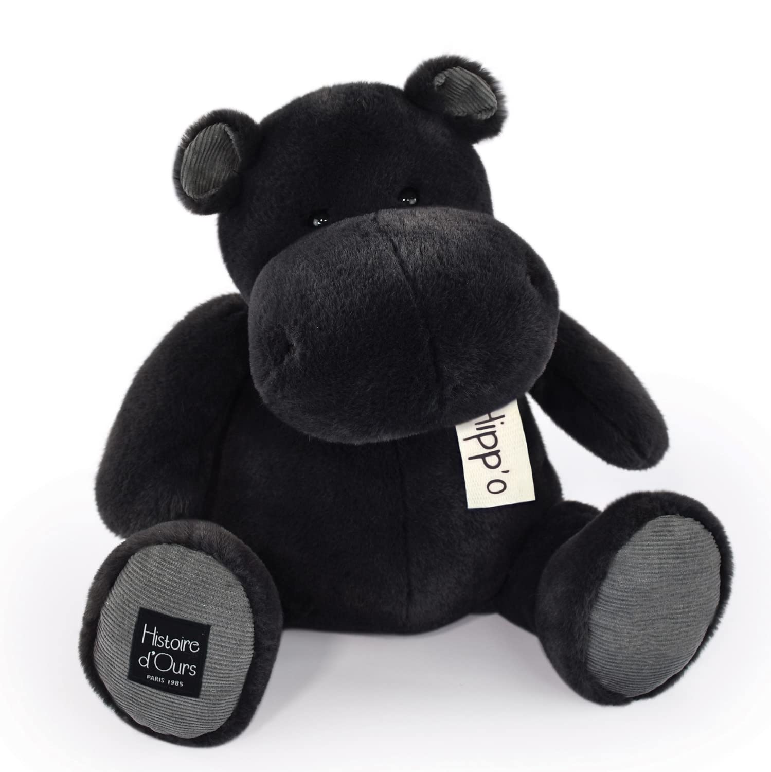 Histoire d'ours - Peluche Ippopotamo - HIPPO - Grigio Antracite - 40 cm - Grande peluche morbido e carino per i Calins - Idea regalo di nascita e compleanno per bambini - HIPPO - HO3207