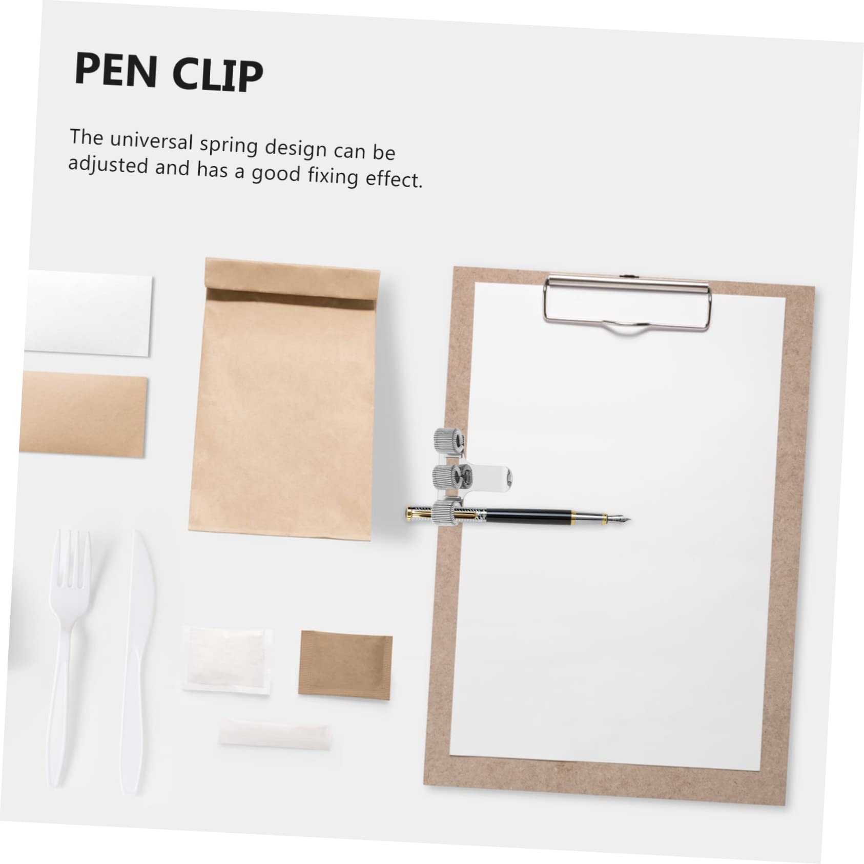 OSALADI 2 Ensembles Clips Métalliques Pour Stylos Support De Stylo Portable Triple Accessoires Pour Enseignants 10 Pièces * 2