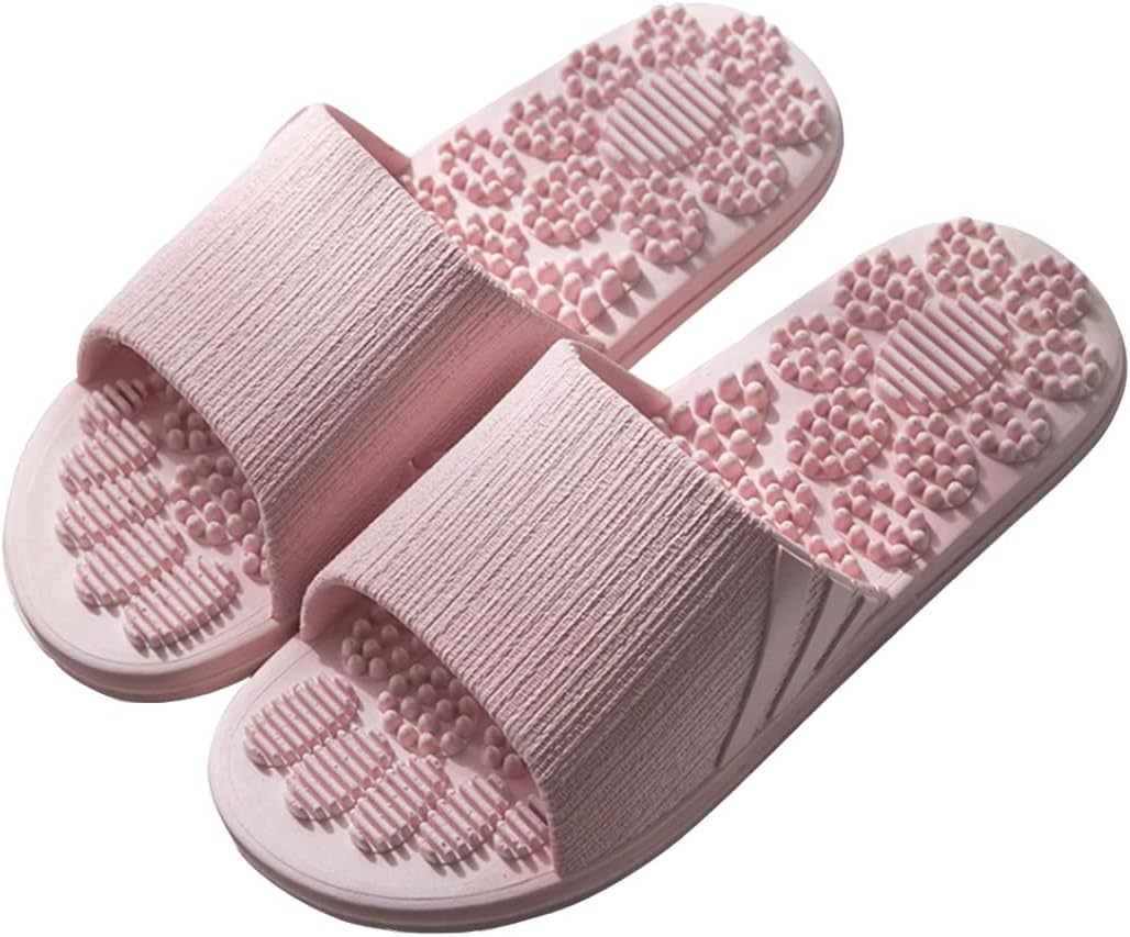 SYOSI Massage Slippers for Plantar Fasciitis for Women, , Acupuncture Slippers Plantar Pain Relief Non-Slip Massage Sandals Women Stress Relief for Bath,Pink (38-39)