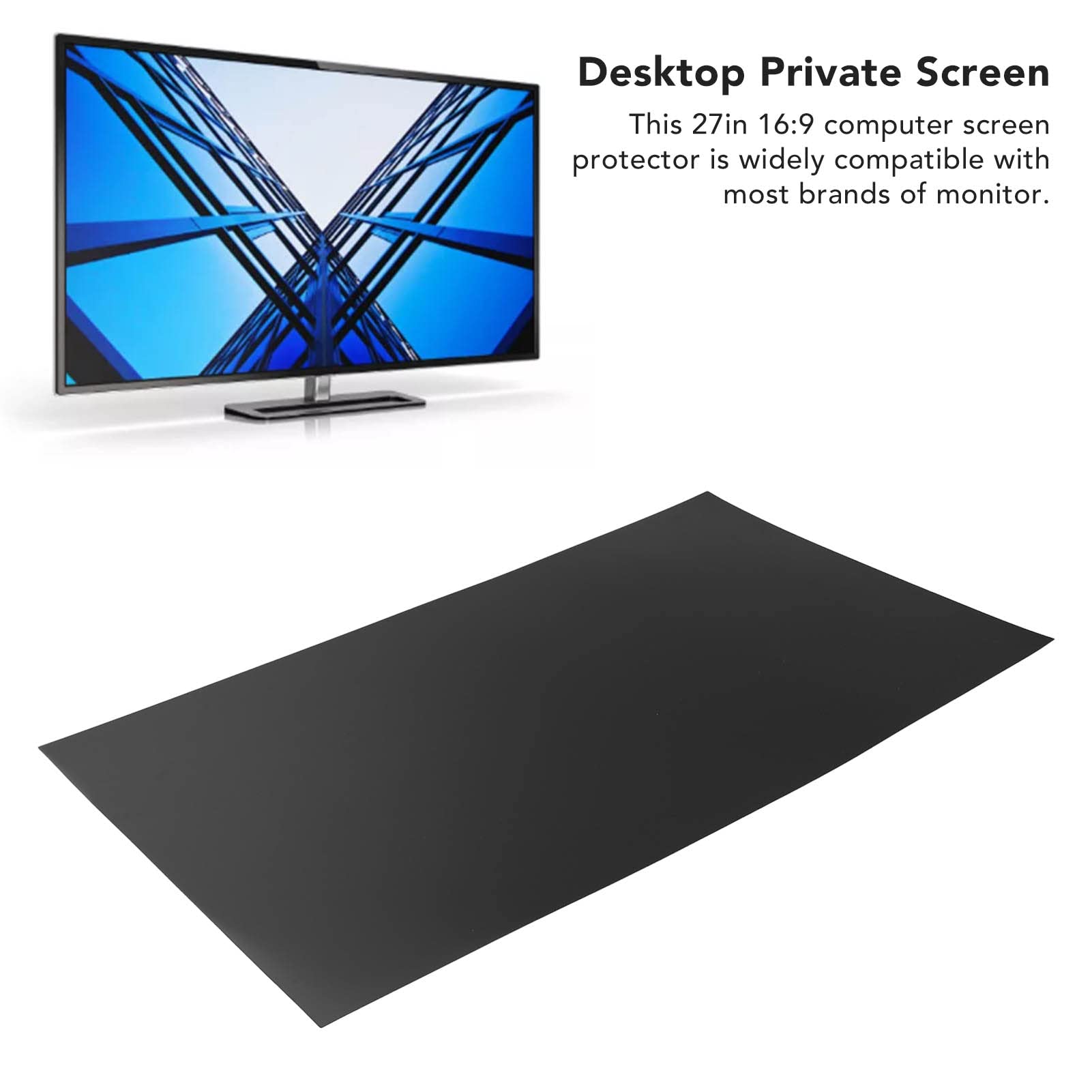 Yctze Filtro de Pantalla de Privacidad para Computadora, 27 Pulgadas para Monitor de Pantalla Ancha 16: 9, Pantalla Privada para PC, Anti Azul y Deslumbramiento, Película Protectora