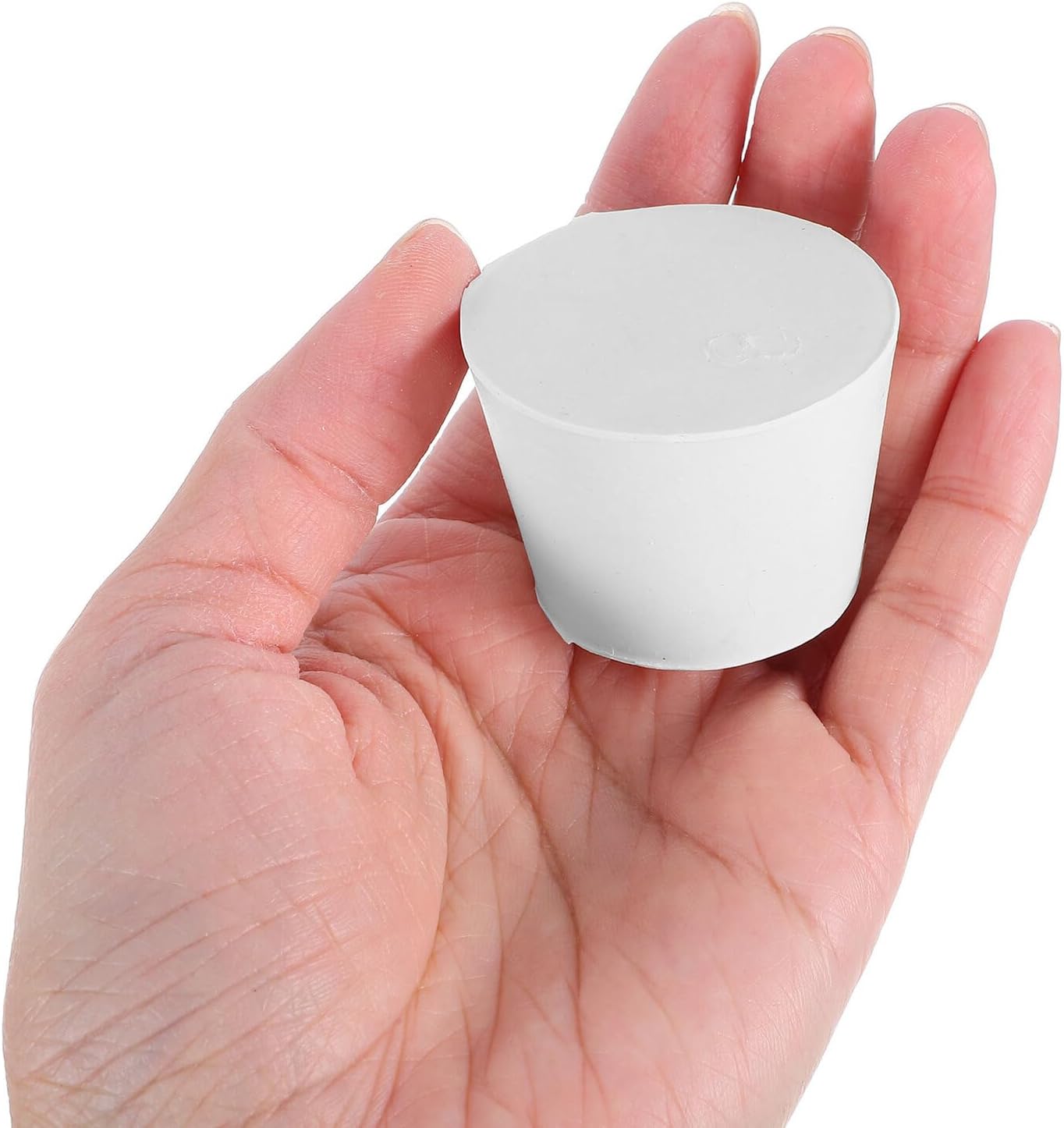 PRETYZOOM 18pcs Solid Rubber Stoppers Tapered Laboratory Plugs Assorted Sizes (000#, 0#, 2#, 4#, 6#, 8#) White Lab Seal Rubber Bungs for Test Tubes and Bottles