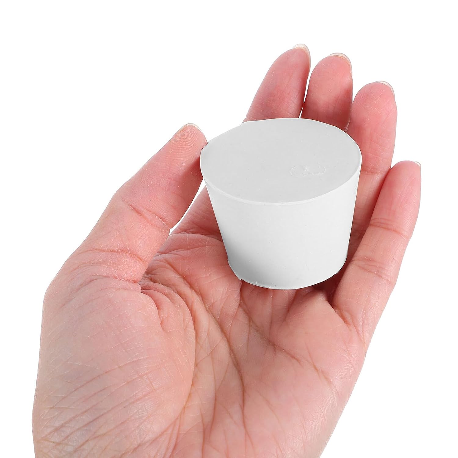 Generic 18pcs White Solid Rubber Stoppers Assortment Lab Plugs Tapered Rubber Plugs for Laboratory Bottles and Test Tubes