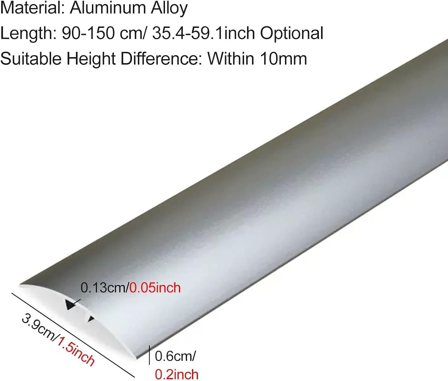 Tira de transición de suelo de aluminio para madera a alfombra/laminada a azulejos, reductor de puerta autoadhesivo, fácil de instalar (color 6, longitud 120 cm)