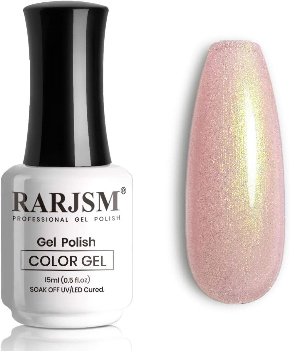 RARJSMPearl Gel Nail Polish Mermaid Gel Nail 15ML Soak Off NailGelPolish Varnish with Shimmer Effect for DIY Nail Art at Home