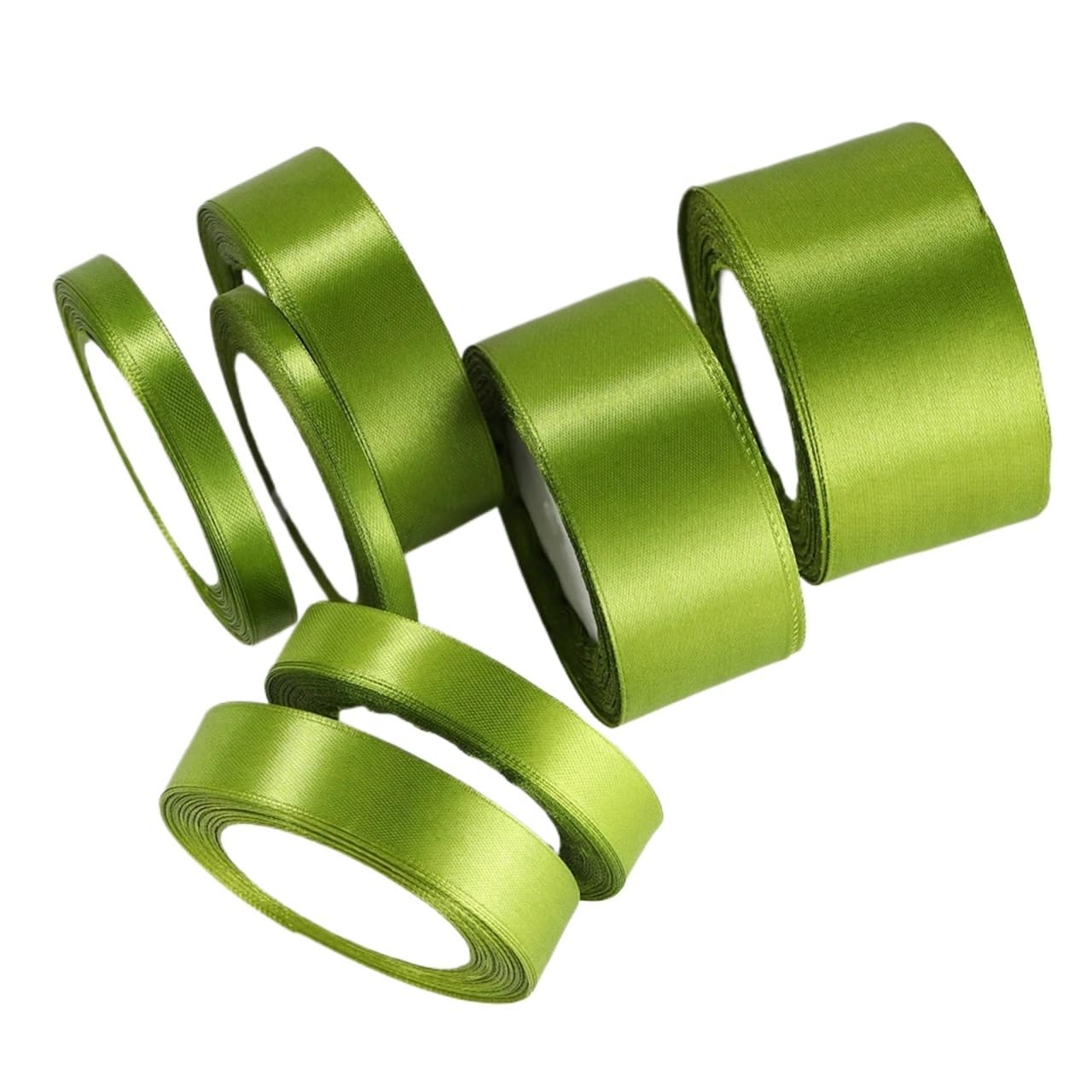 6 rotoli di nastro raso verde oliva for artigianato fai da te, fiocchi fatti a mano, regalo for Natale, Halloween, compleanno e feste da Usare per il Fai(5cm Wide)
