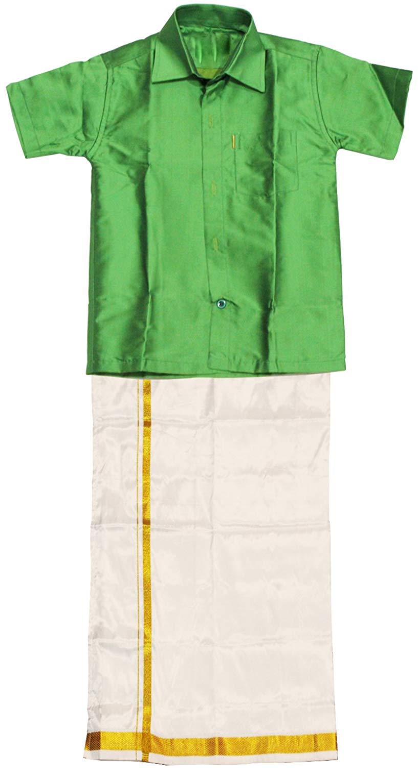 SJS King Boy's Shirt/Genxt Dhoti Regular Fit (Dark Parrot Green, 3-6 Months) - Image 3 thumbnail