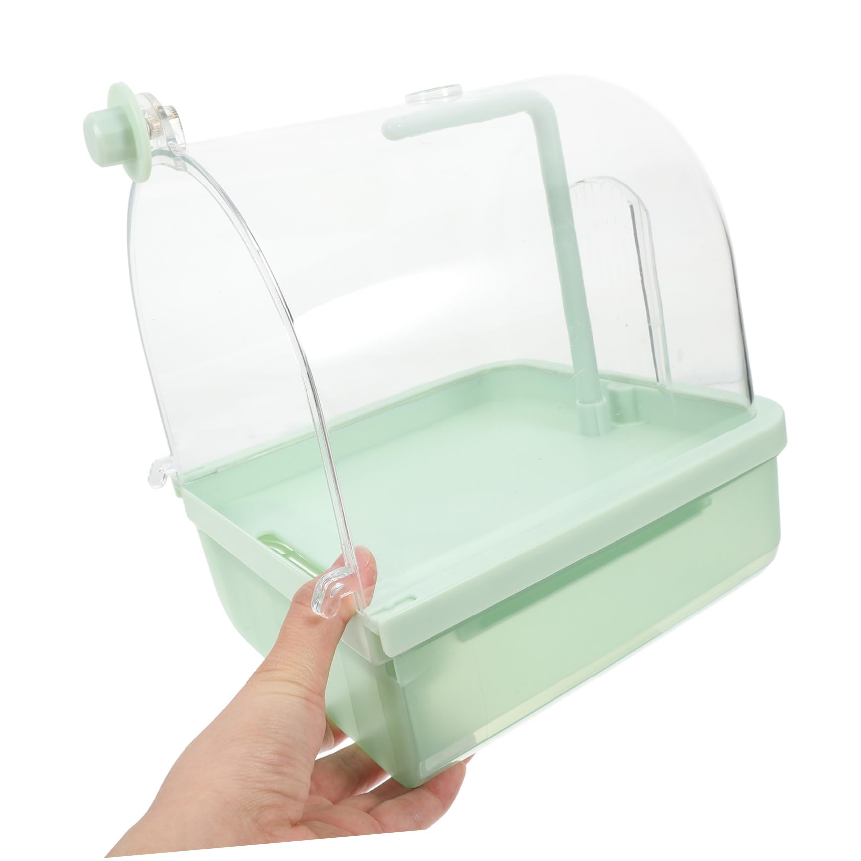 POPETPOP Bañera Automática para Pájaros y Loros con Grifo Giratorio de 180° y Diseño Exterior, Adecuado para Jaula E Interior