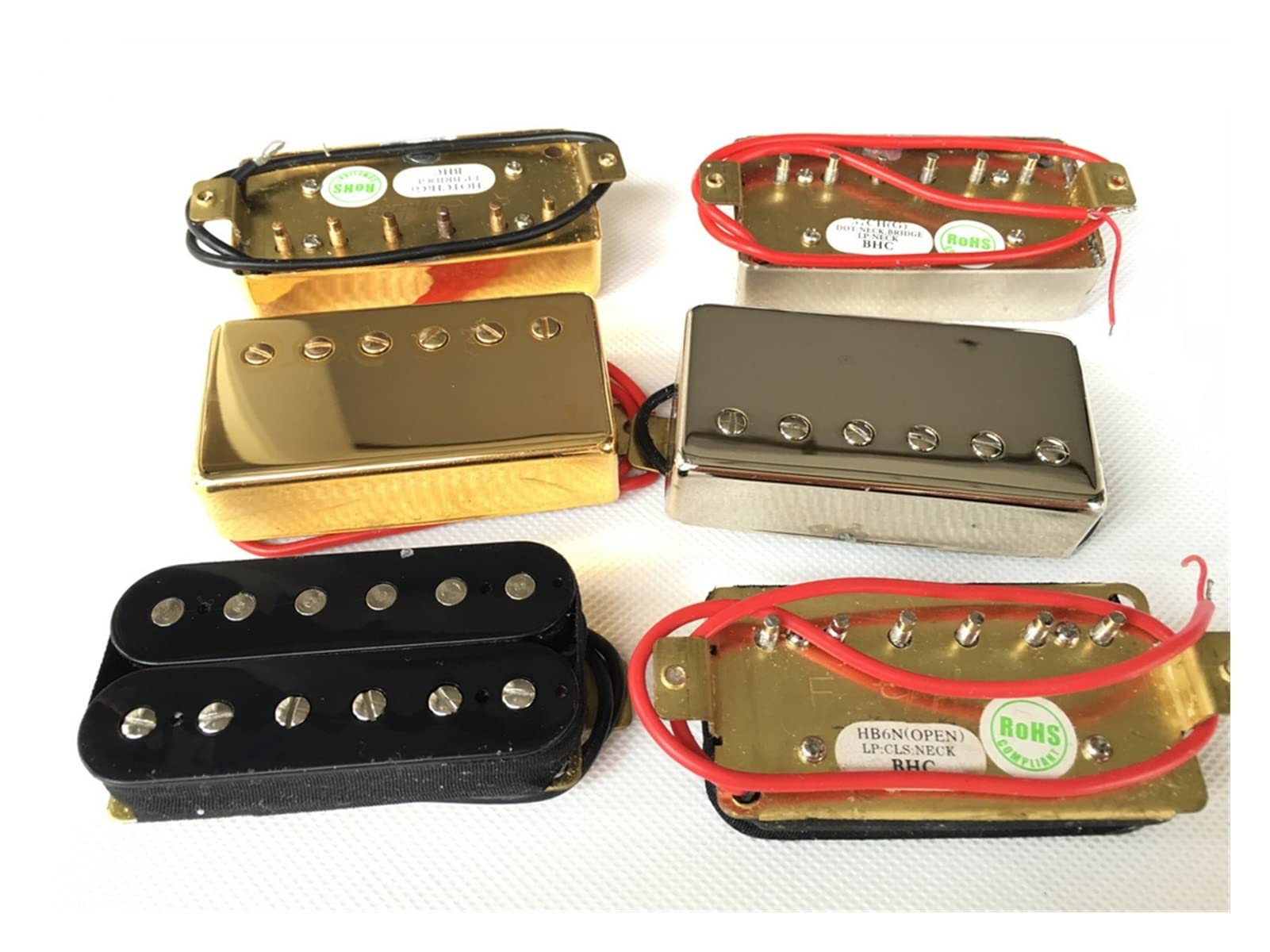 1 Zestaw Gitary Elektrycznej Alnico Humbucker Pickups Przetworniki(GD with yellow frame)